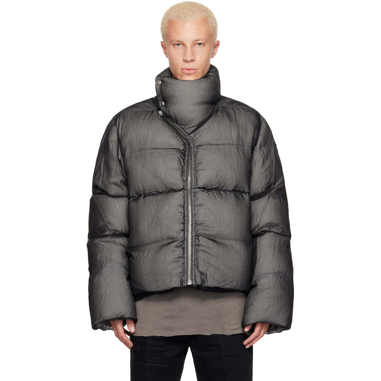 Rick Owens Gray Tower Turtle Down Jacket