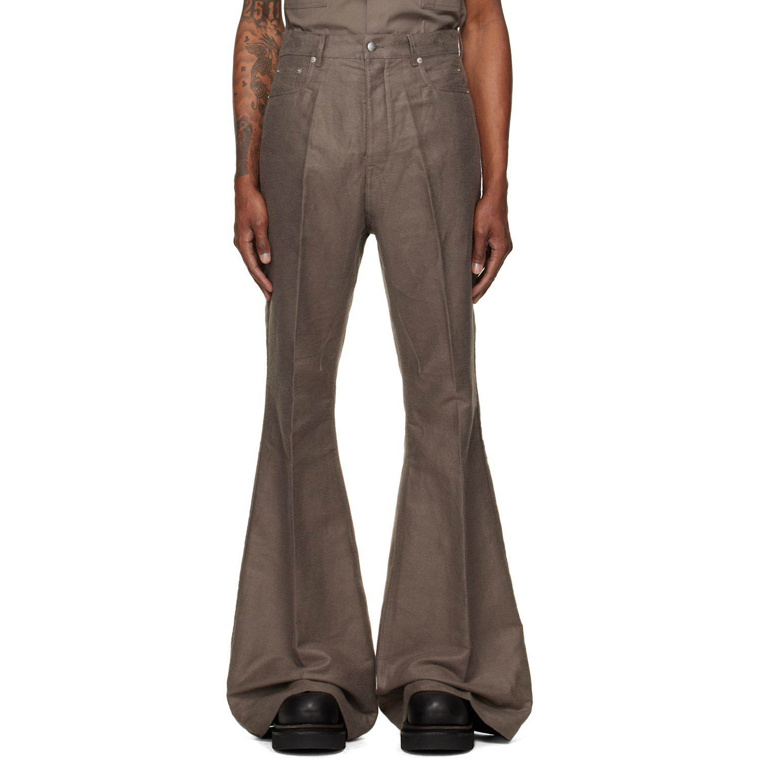 Rick Owens Gray Tower Bolan Bootcut Trousers