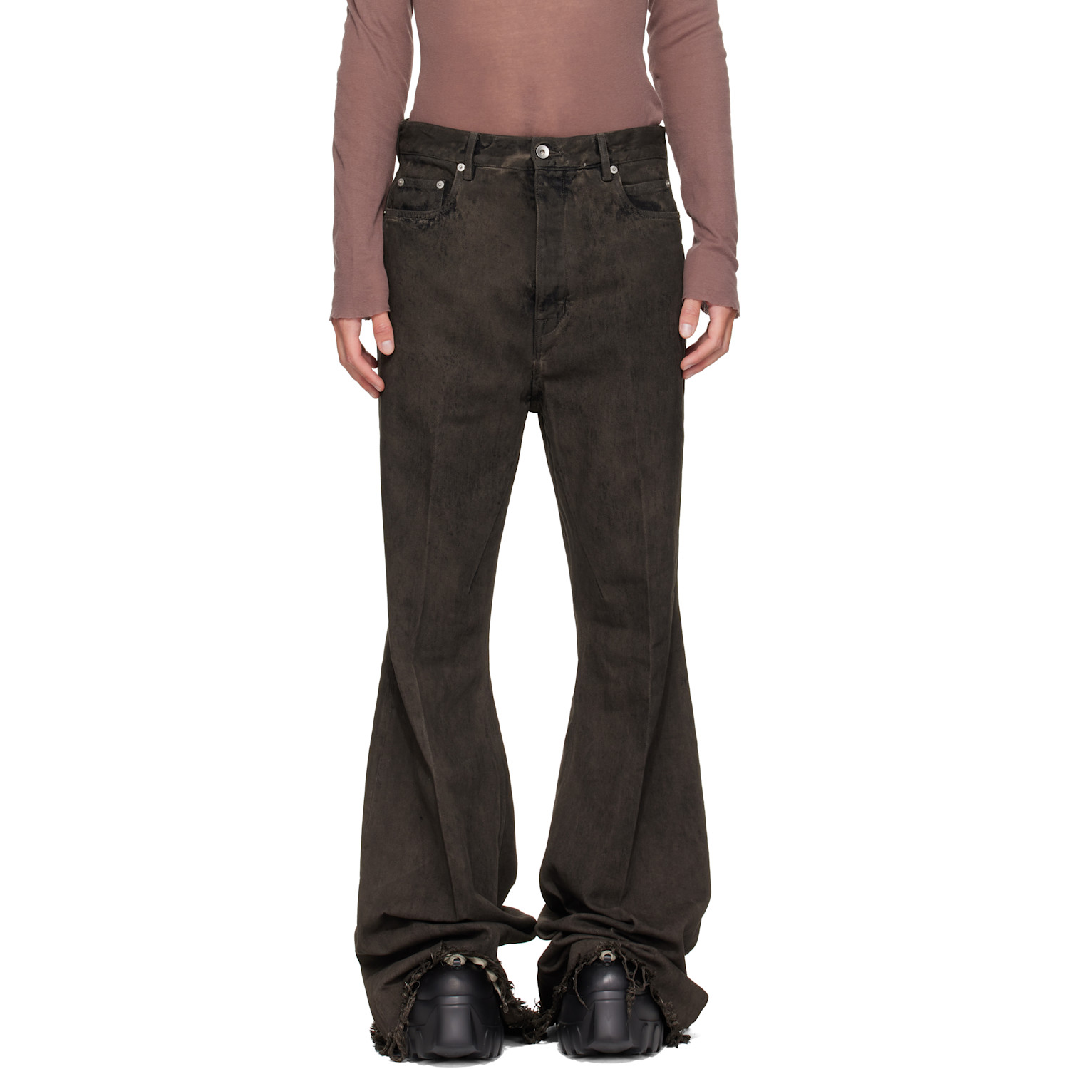 Rick Owens Gray Tower Bolan Bootcut Jeans
