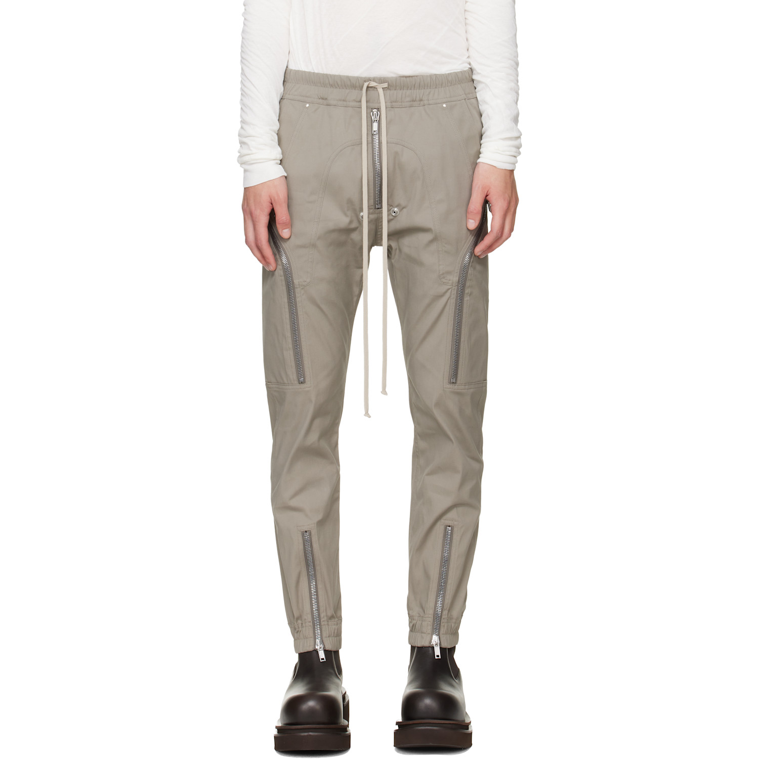 Rick Owens Gray Tower Heizer Cargo Pants