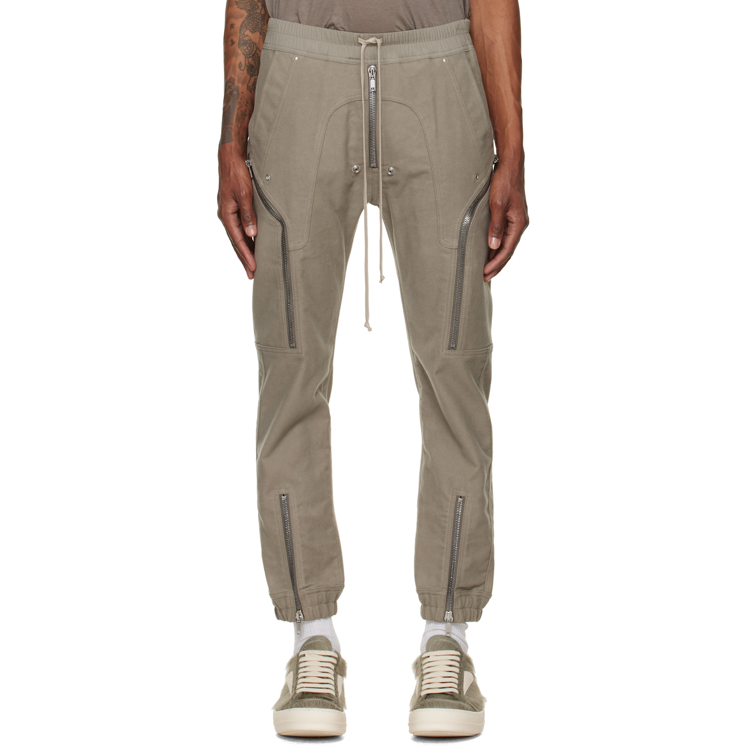 Rick Owens Gray Tower Heizer Cargo Pants