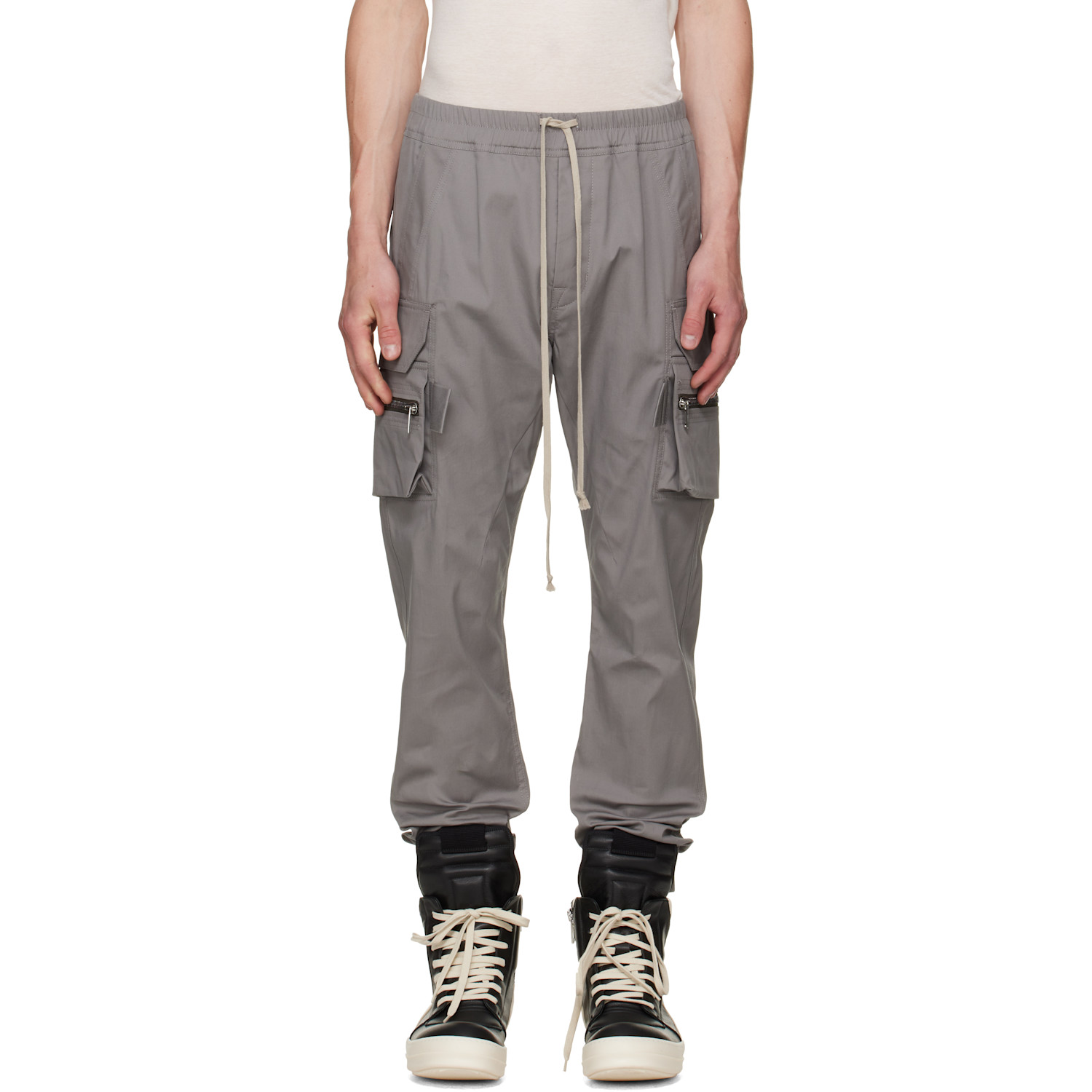 Rick Owens Gray Tower Mastodon Cargo Pants