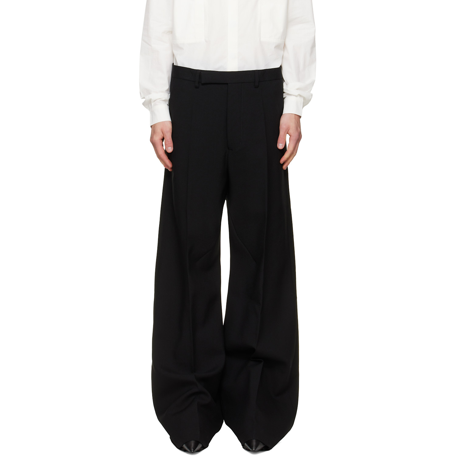 Rick Owens Black Tower Wide Tailored Trousers