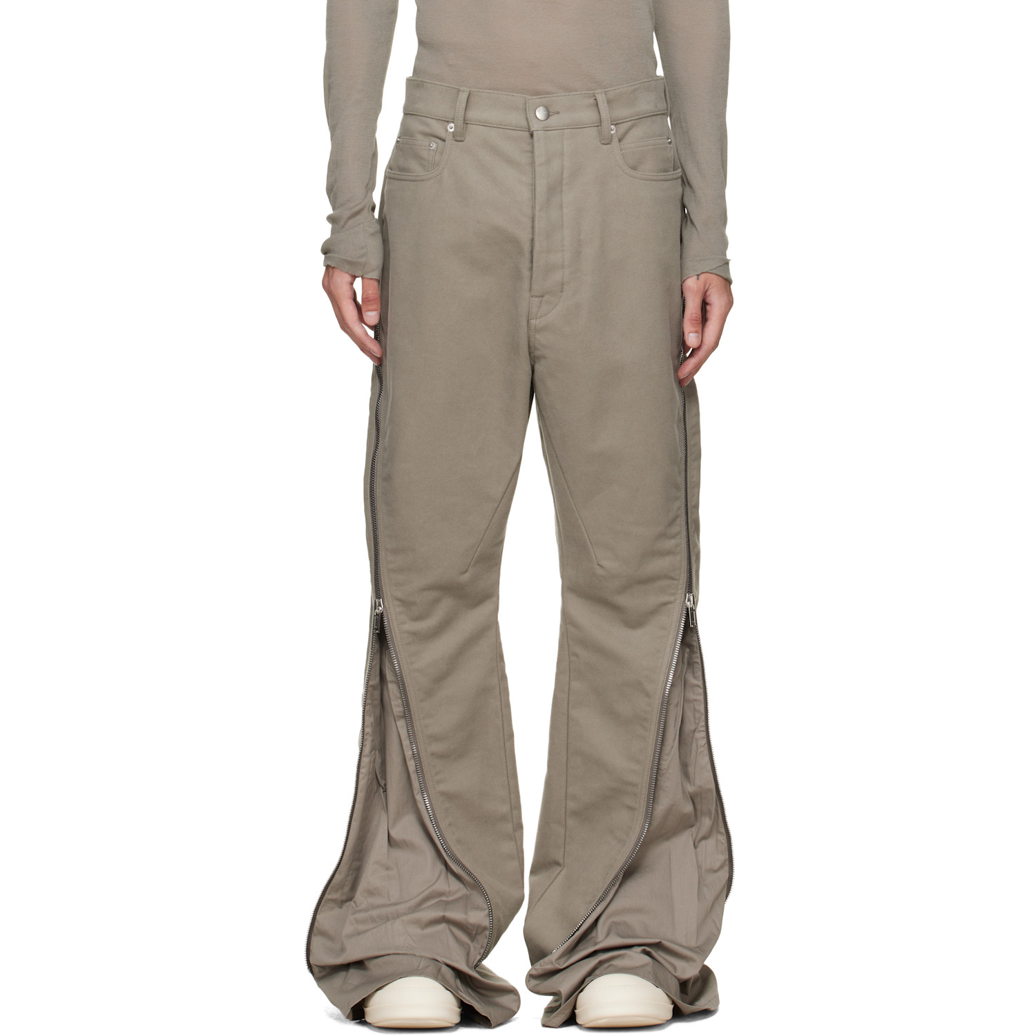 Rick Owens Gray Tower Bolan Banana Trousers