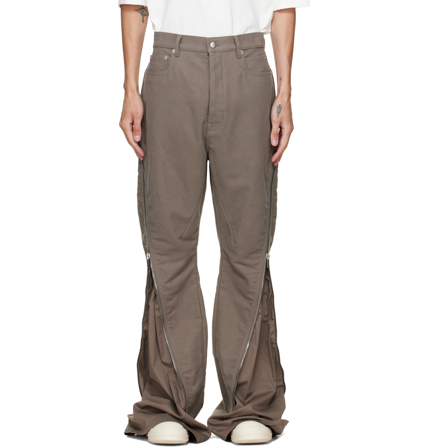 Rick Owens Gray Tower Bolan Banana Trousers