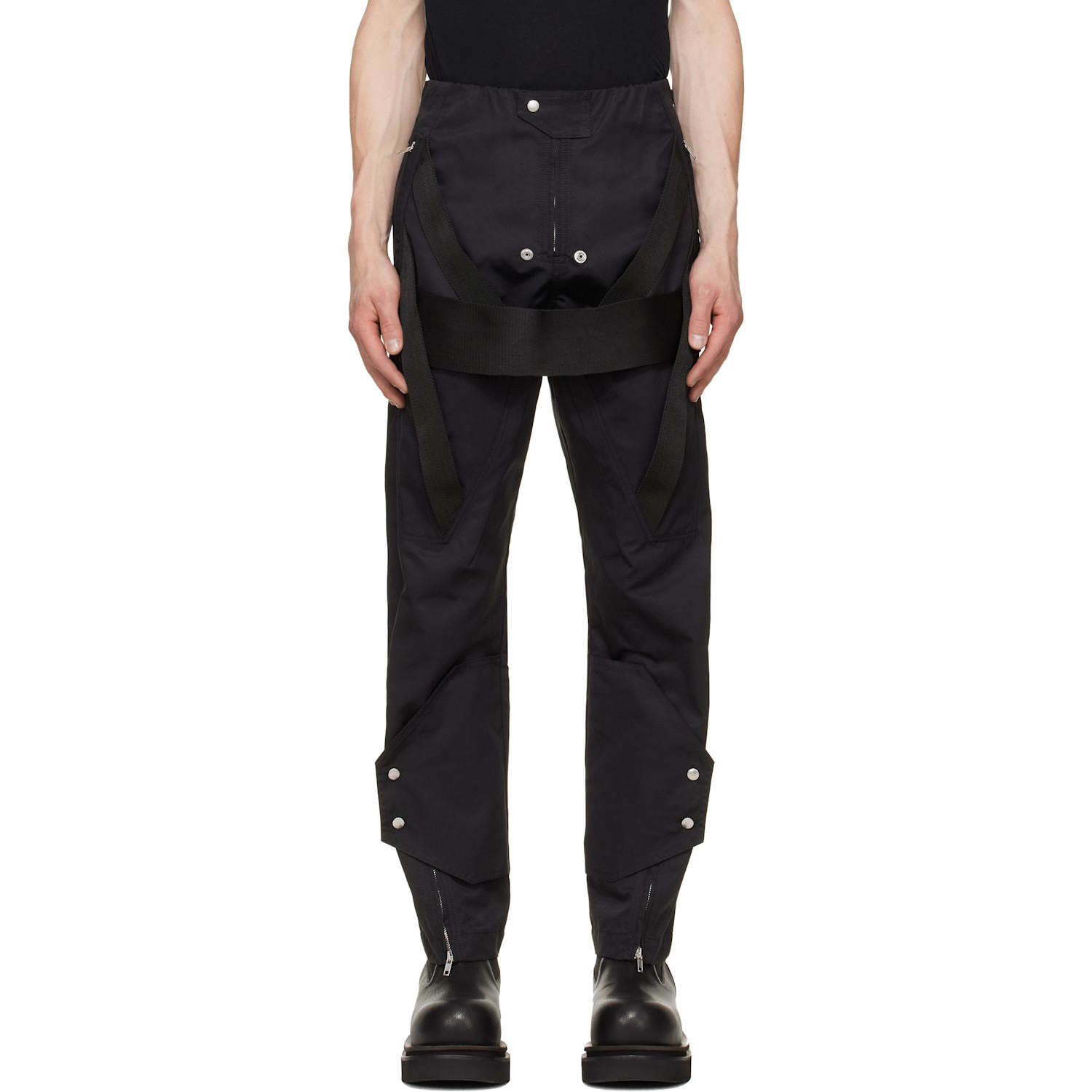Rick Owens Black Tower Megastrapped Motopants Trousers