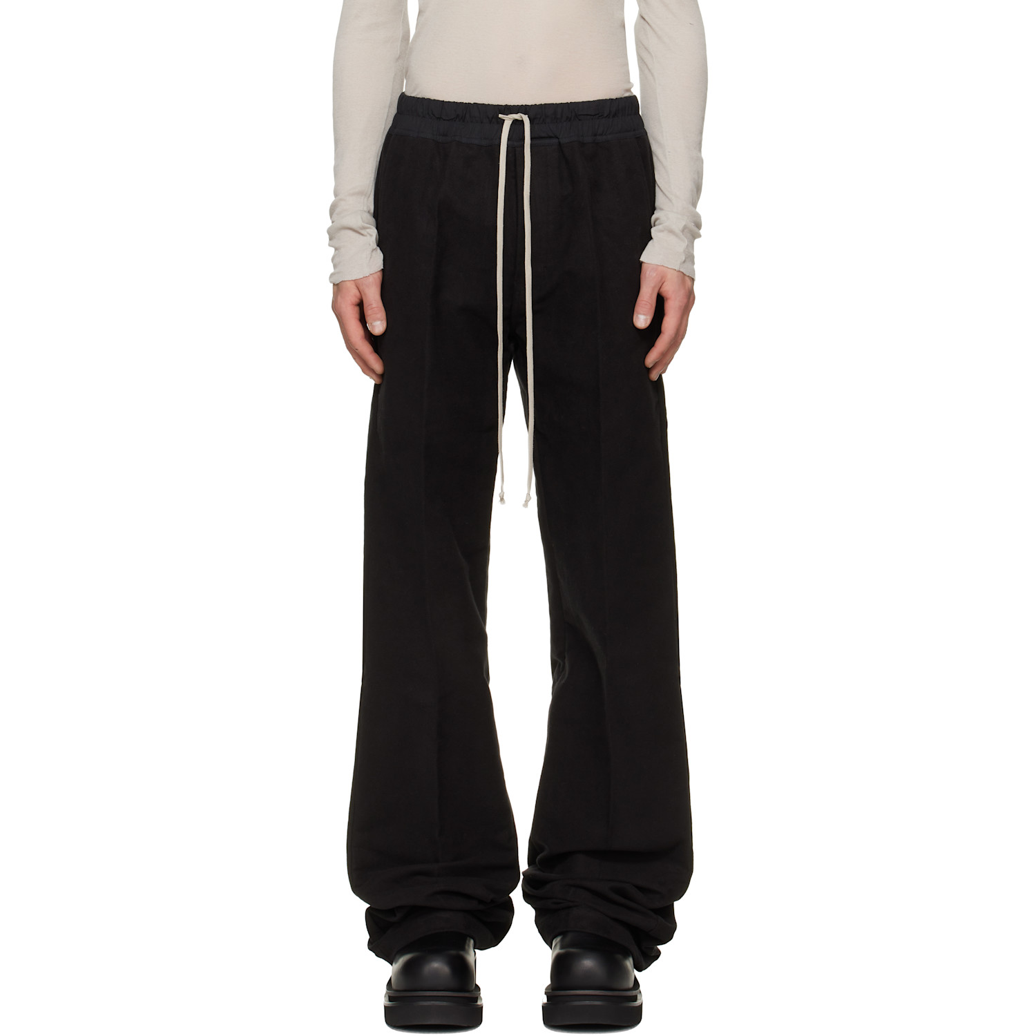 Rick Owens Black Tower Dietrich Drawstring Trousers