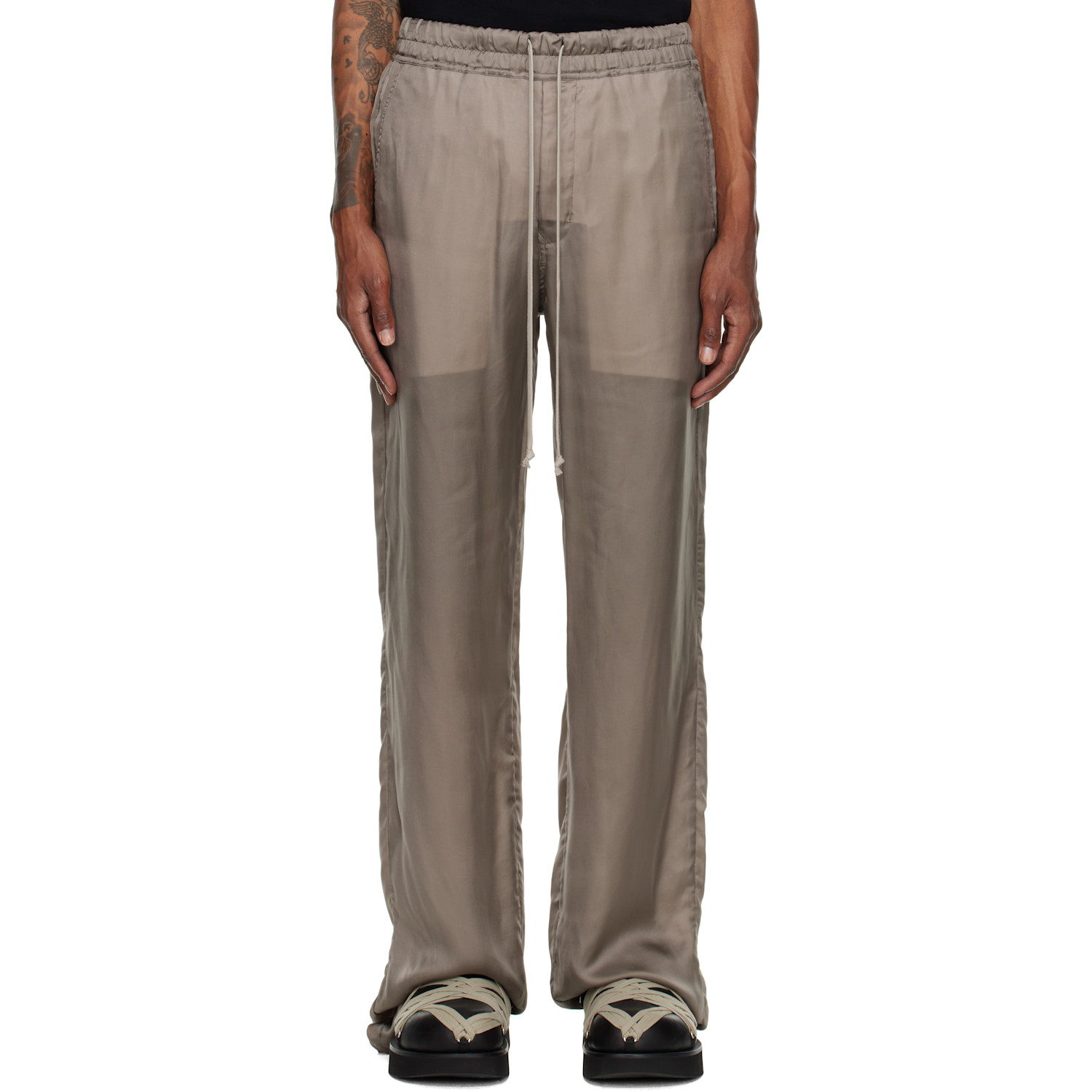 Rick Owens Gray Temple Dietrich Drawstring Lounge Pants