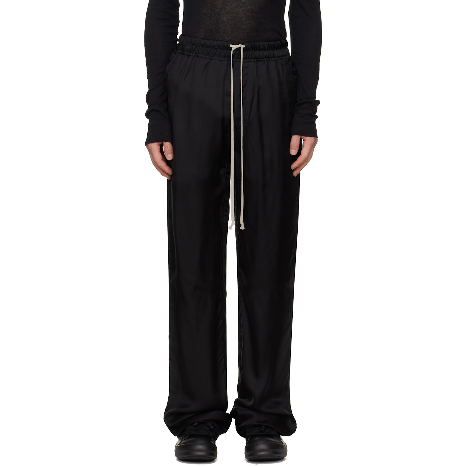 Rick Owens Black Tower Dietrich Drawstring Trousers
