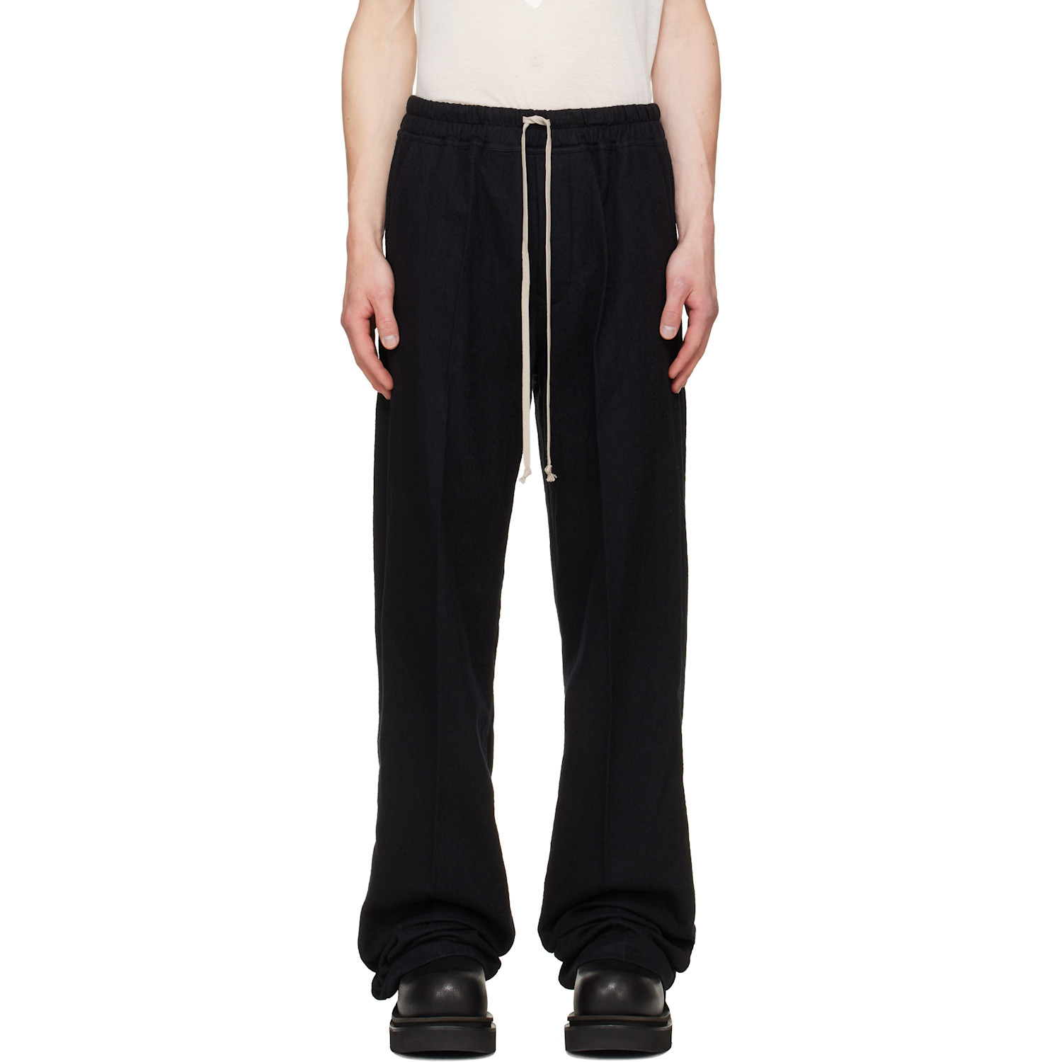 Rick Owens Black Tower Dietrich Drawstring Trousers