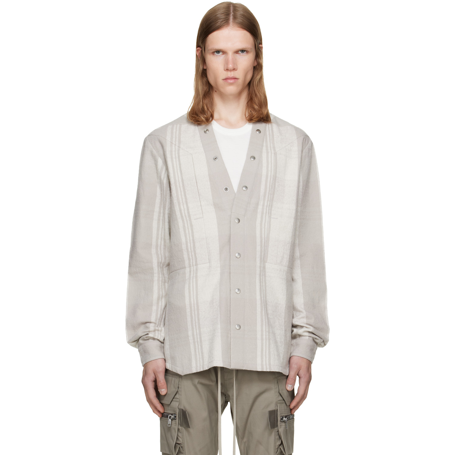 Rick Owens Gray Tower Larry Fogpocket Shirt