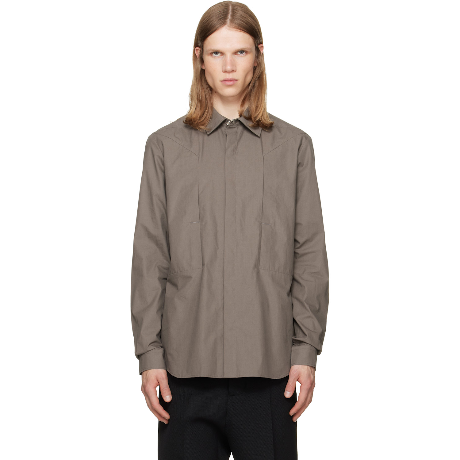 Rick Owens Gray Tower Fogpocket Overshirt