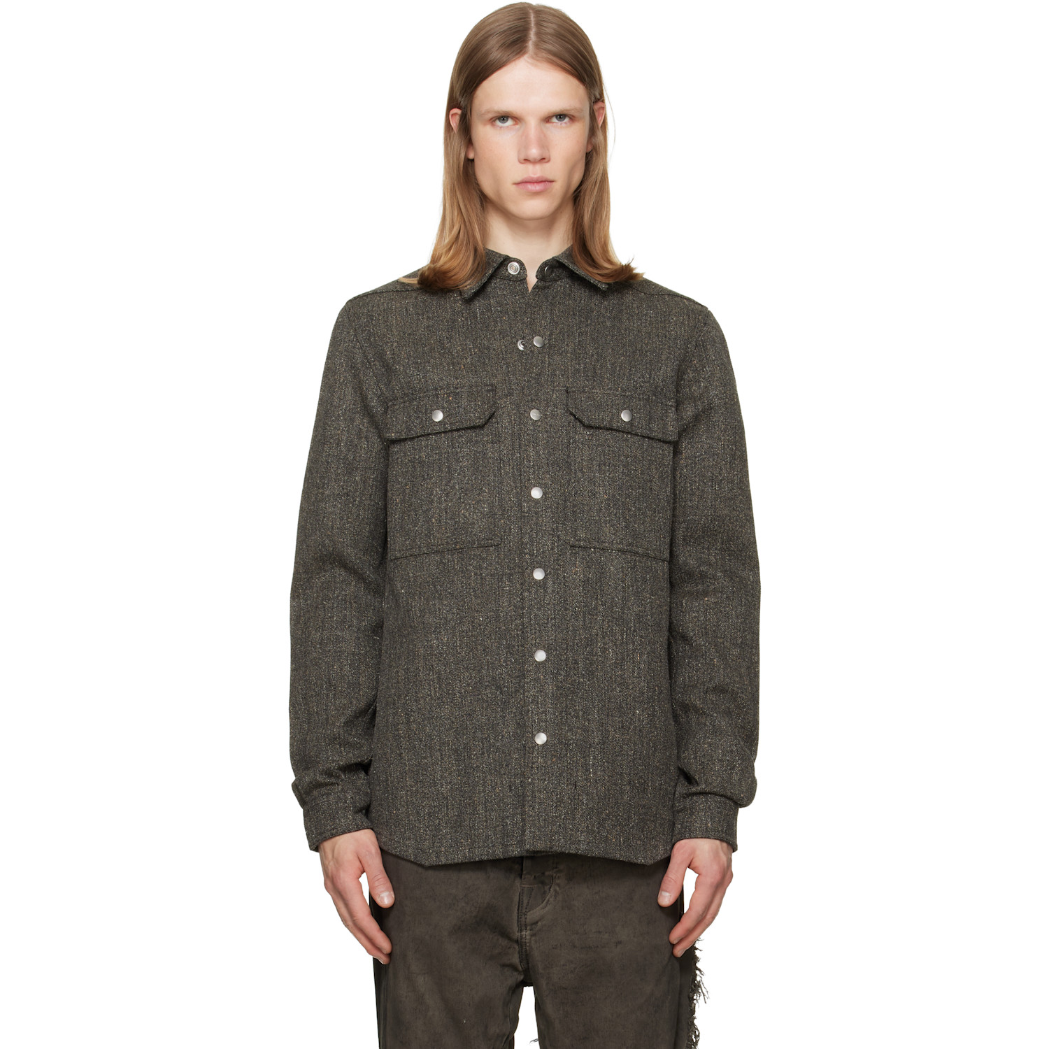 Rick Owens Gray Tower Overshirt
