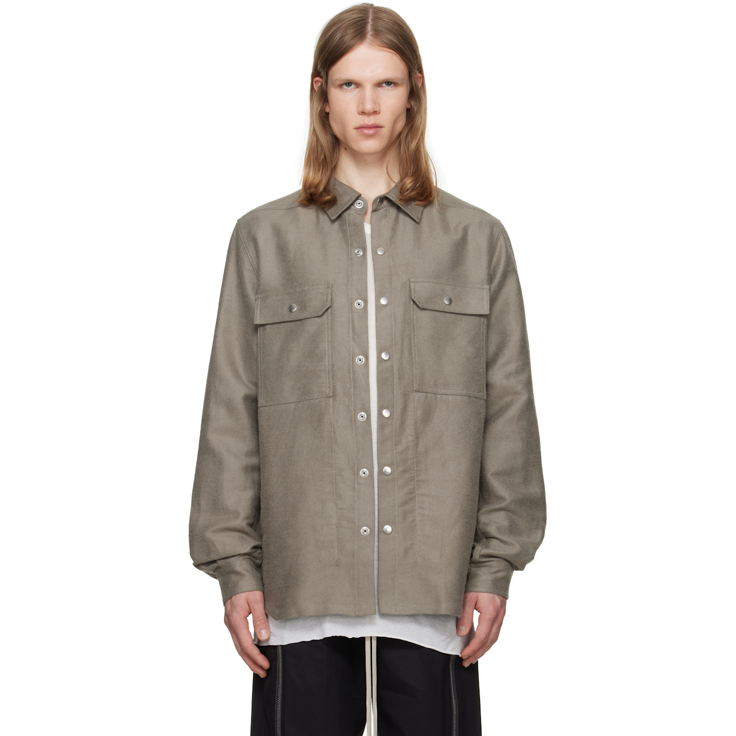 Rick Owens Taupe Tower Overshirt