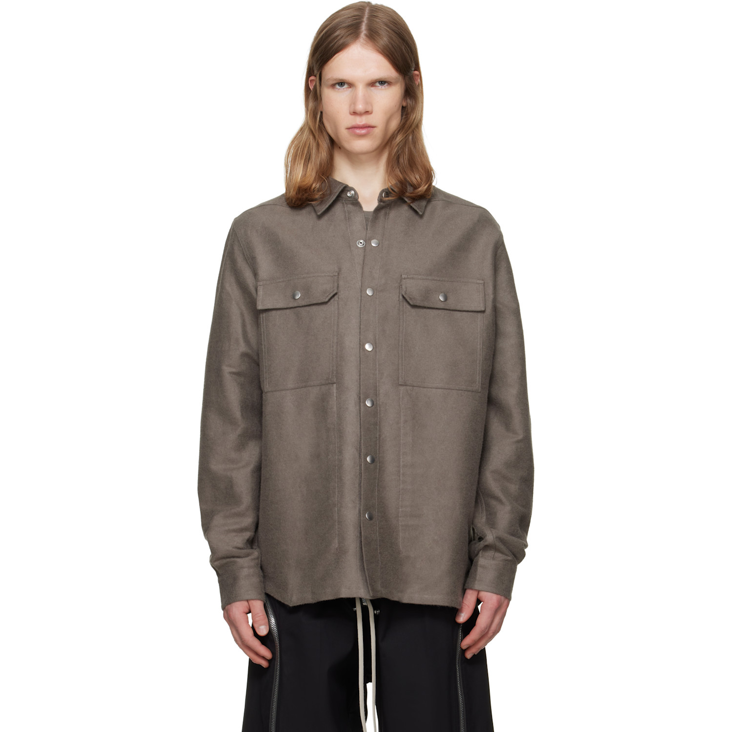 Rick Owens Gray Tower Overshirt