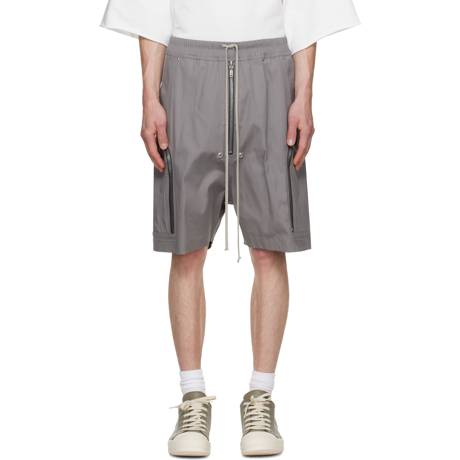 Rick Owens Gray Tower Heizer Cargo Shorts