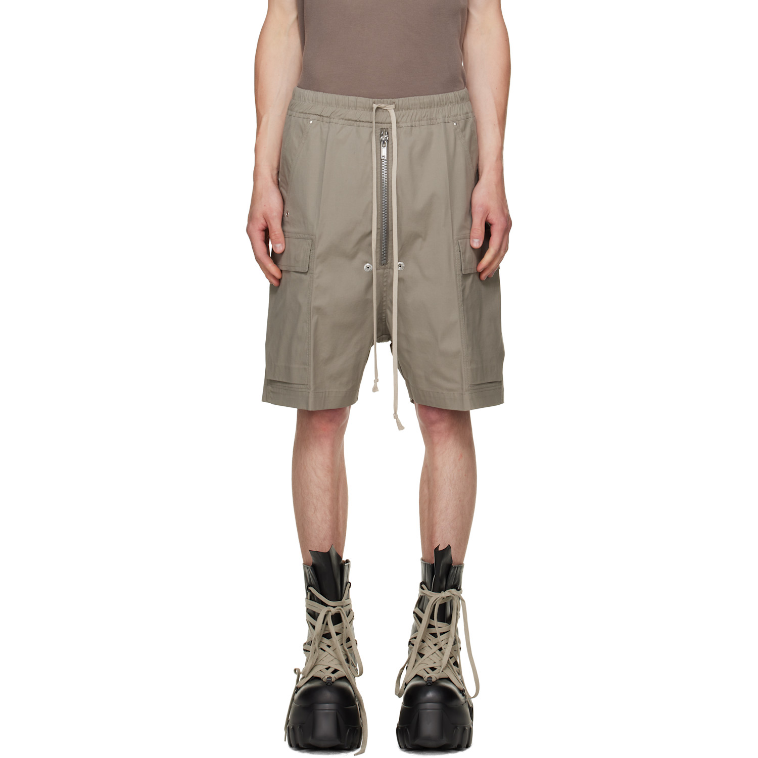 Rick Owens Gray Tower Cargobela Shorts