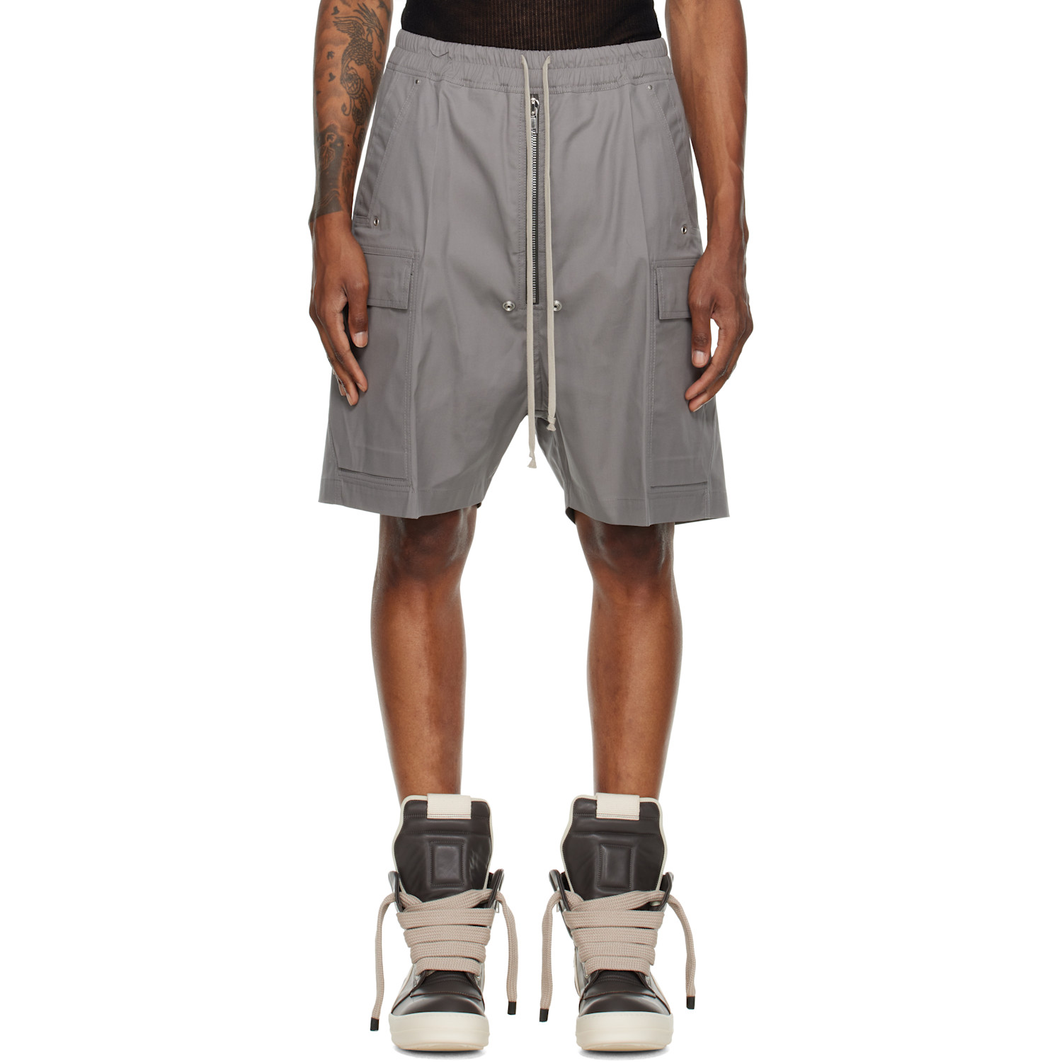 Rick Owens Gray Tower Cargobela Cargo Shorts