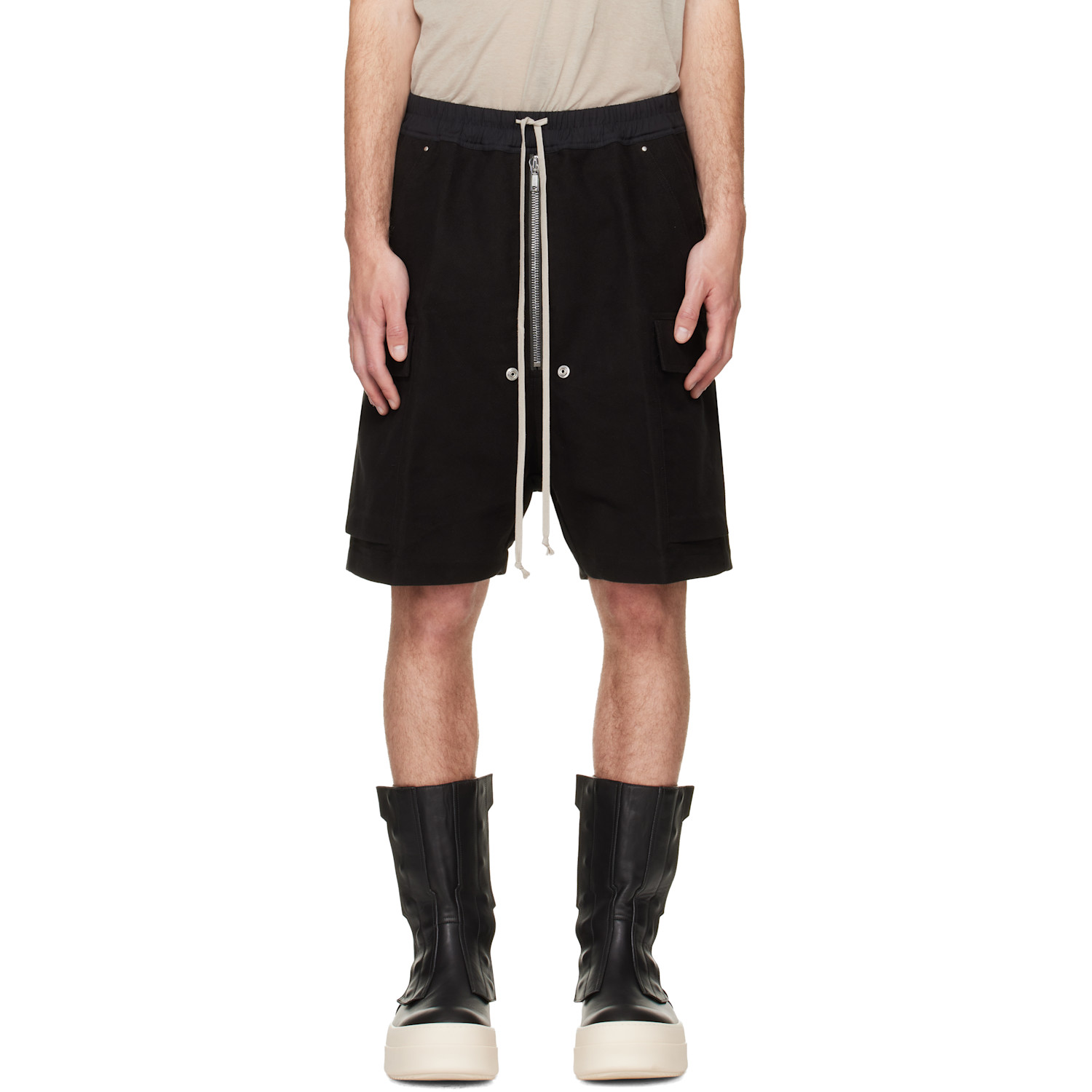 Rick Owens Black Tower Cargobela Shorts