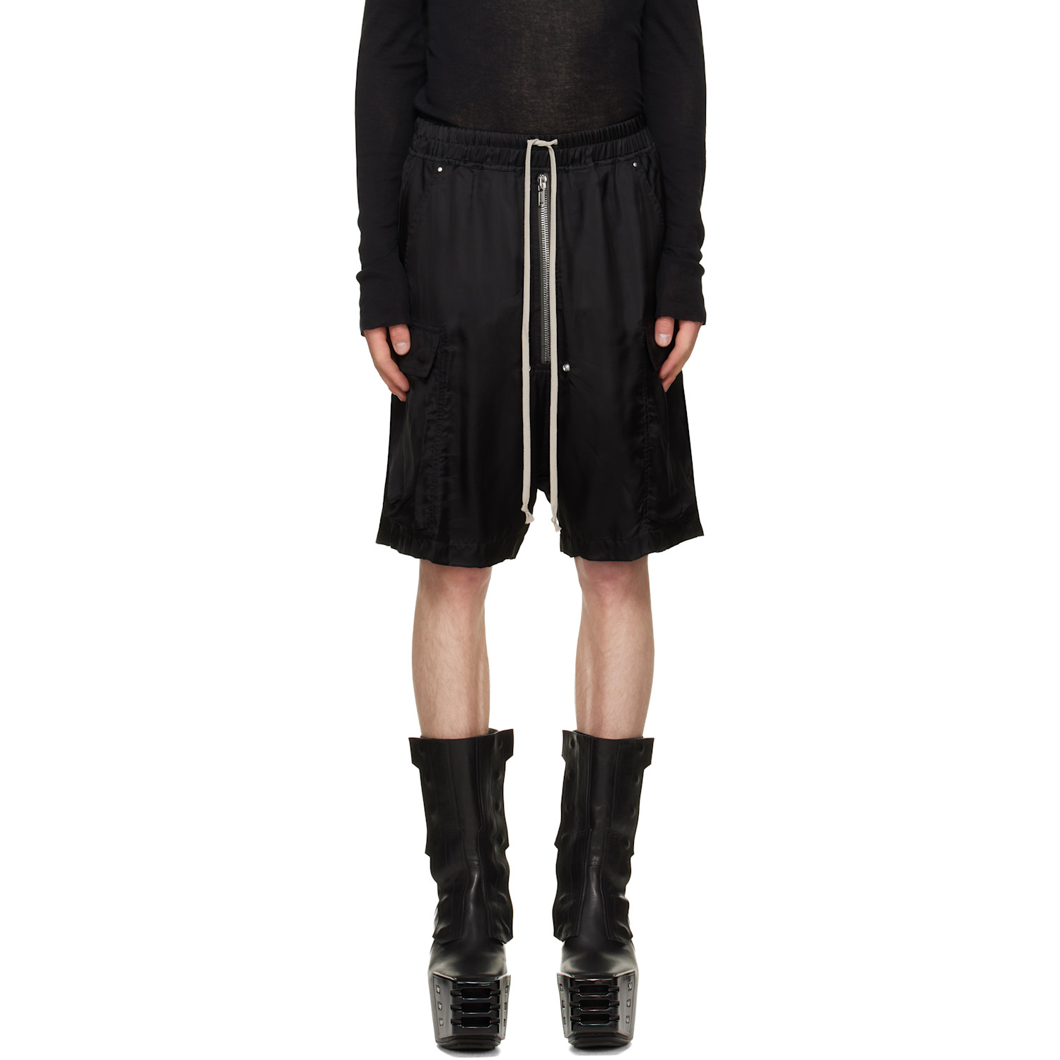 Rick Owens Black Tower Cargobela Shorts