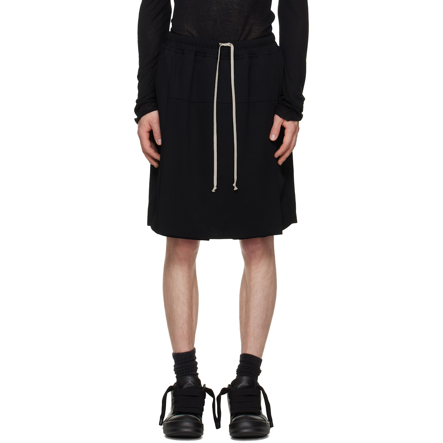 Rick Owens Black Tower Kilt Shorts