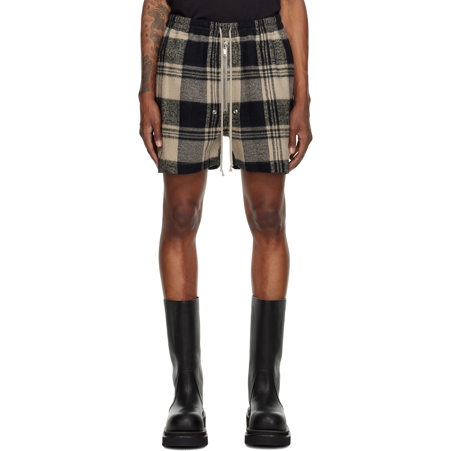 Rick Owens Black & Off-White Tower Bela Boxers Shorts