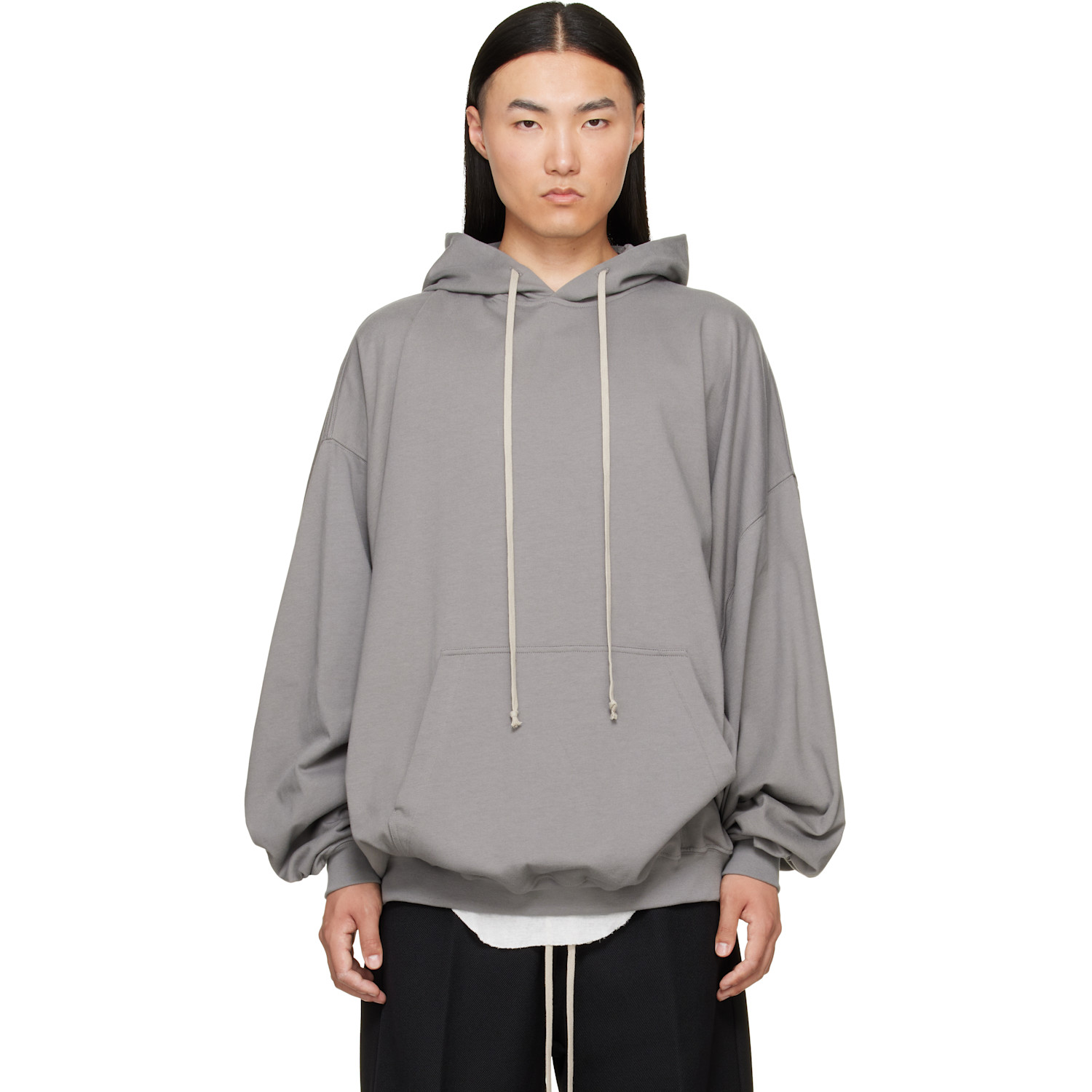 Rick Owens Gray Tower Hun Hoodie