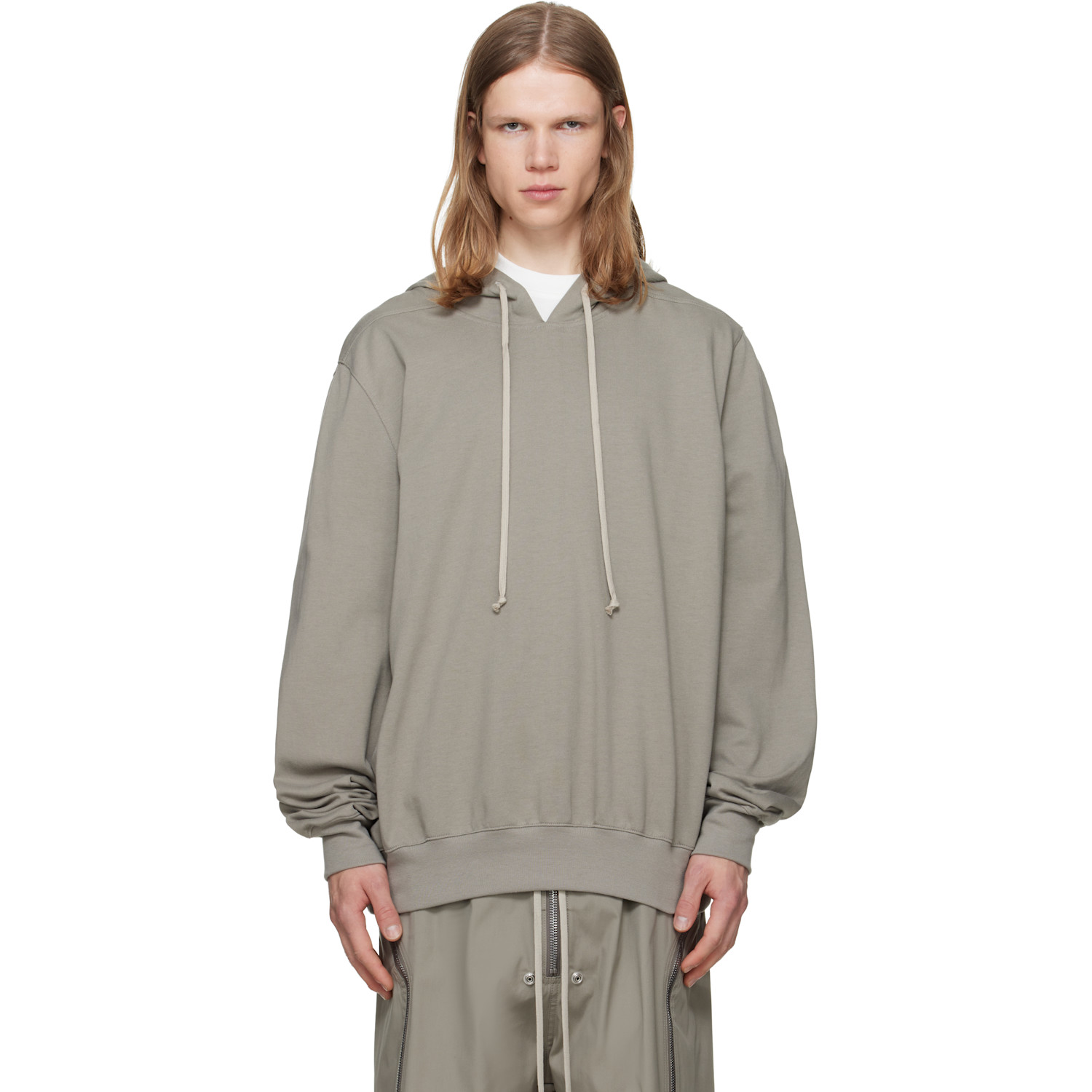 Rick Owens Taupe Tower Heavy Jersey Hoodie