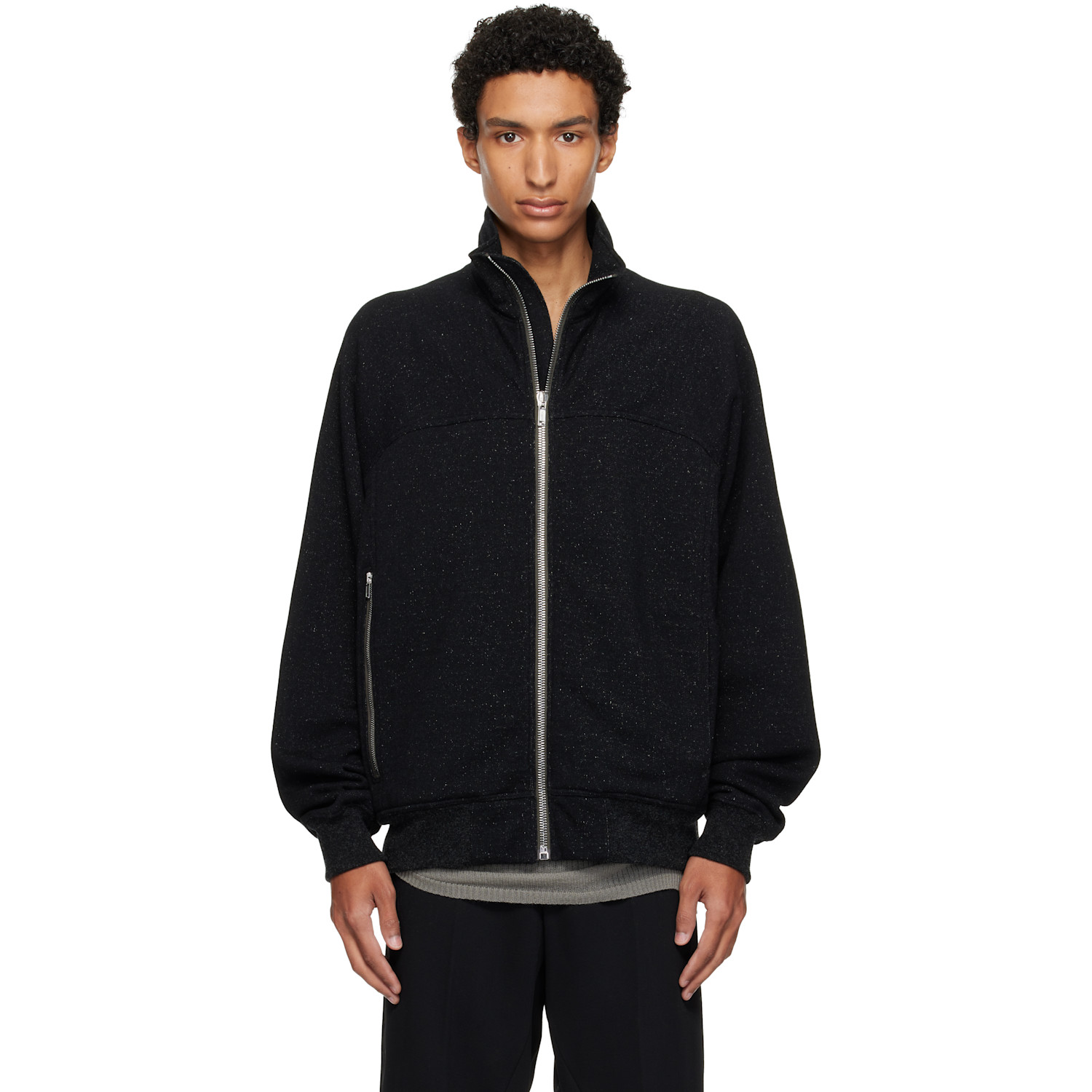 Rick Owens Black Tower Zipfront Jogger Track Jacket