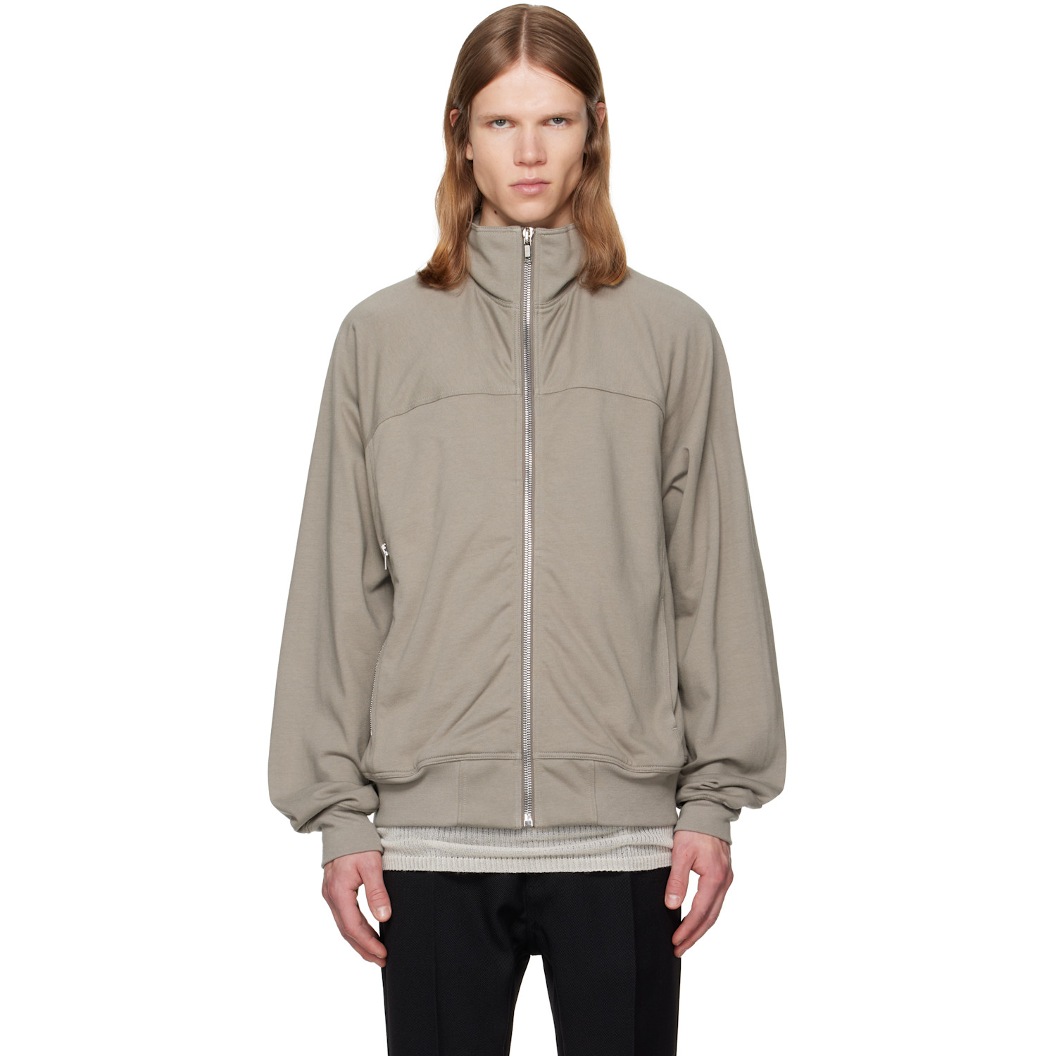 Rick Owens Gray Tower Zipfront Jogger Jacket