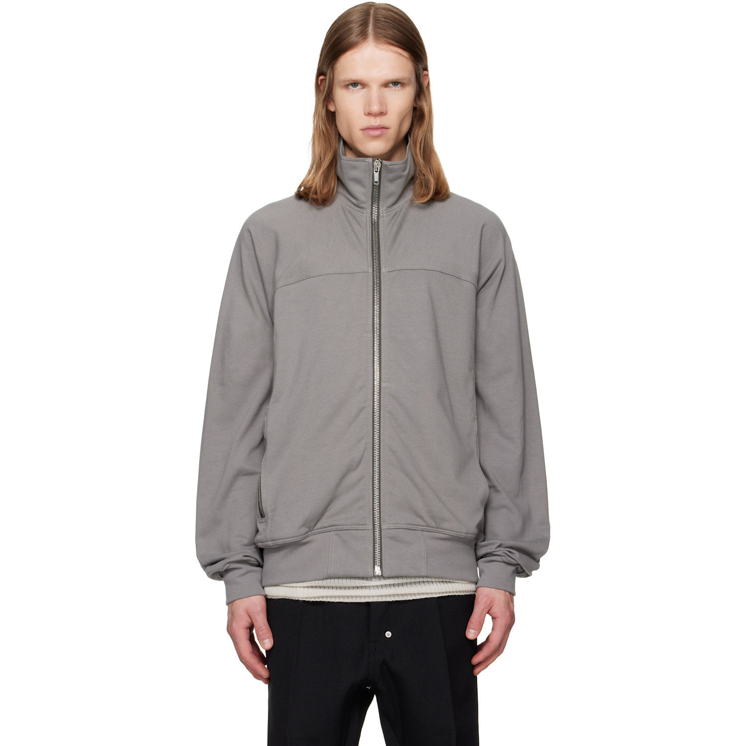 Rick Owens Gray Tower Zipfront Jogger Jacket