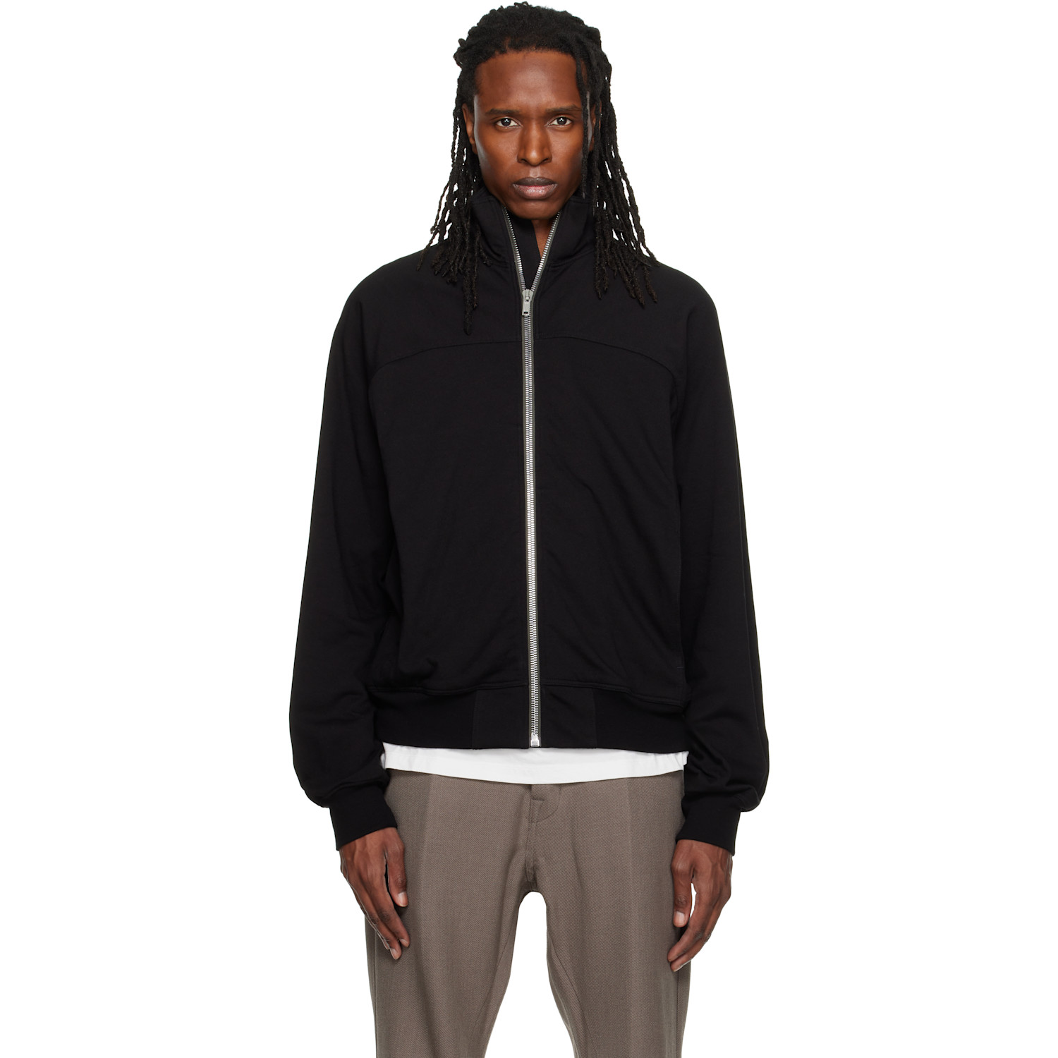 Rick Owens Black Tower Zipfront Jogger Track Jacket