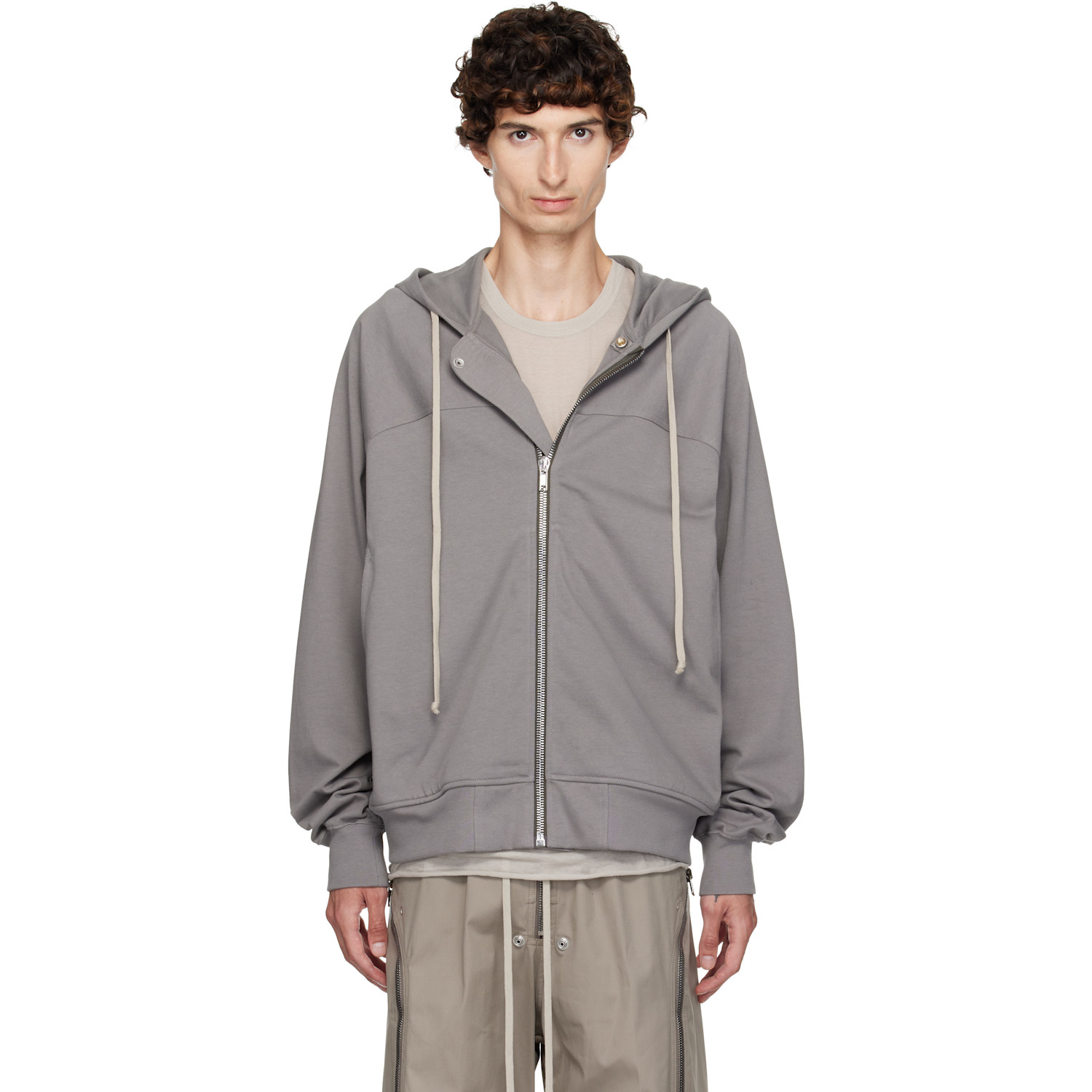 Rick Owens Gray Tower Windbreaker Hoodie