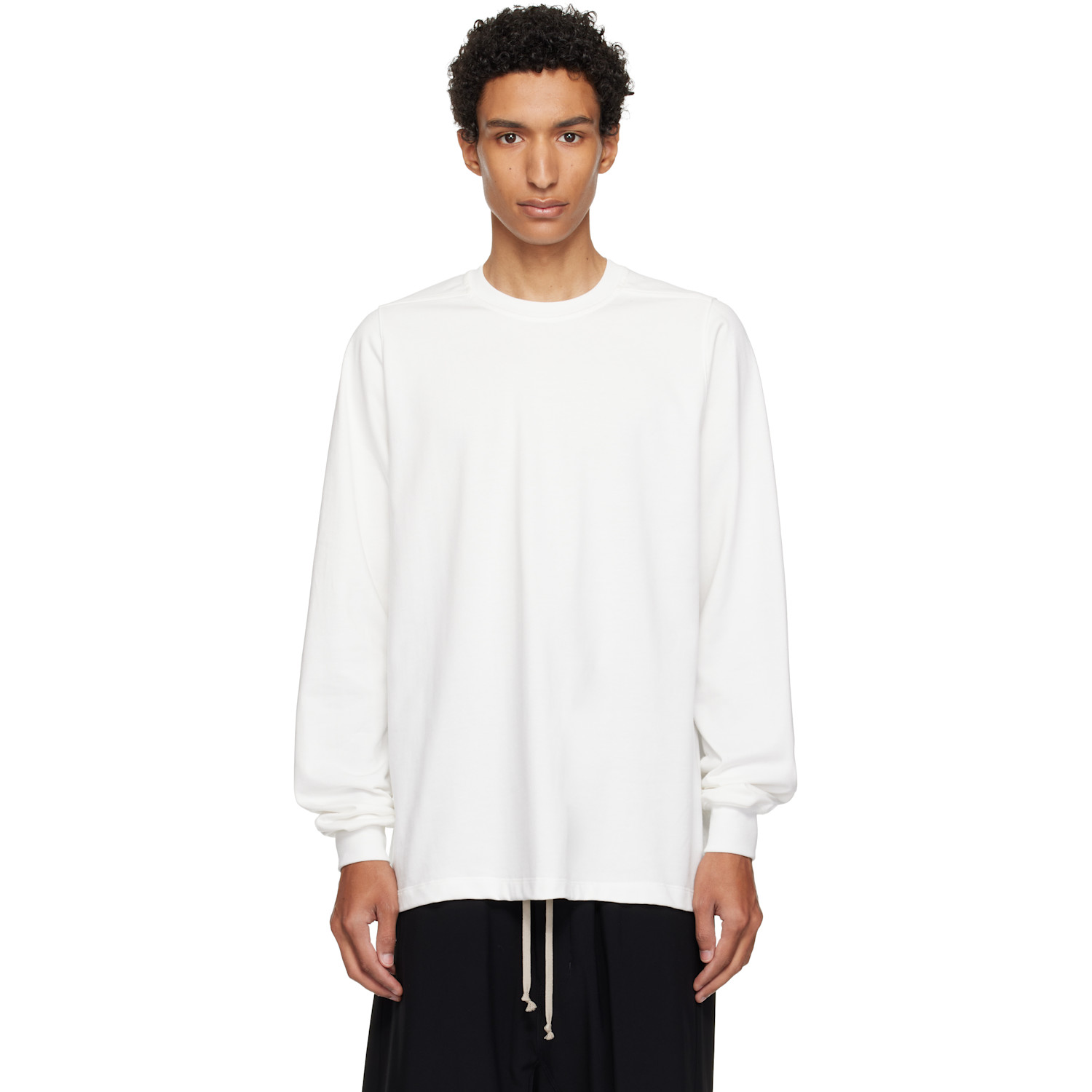 Rick Owens Off-White Tower Short Crewneck LS Sweatshirt