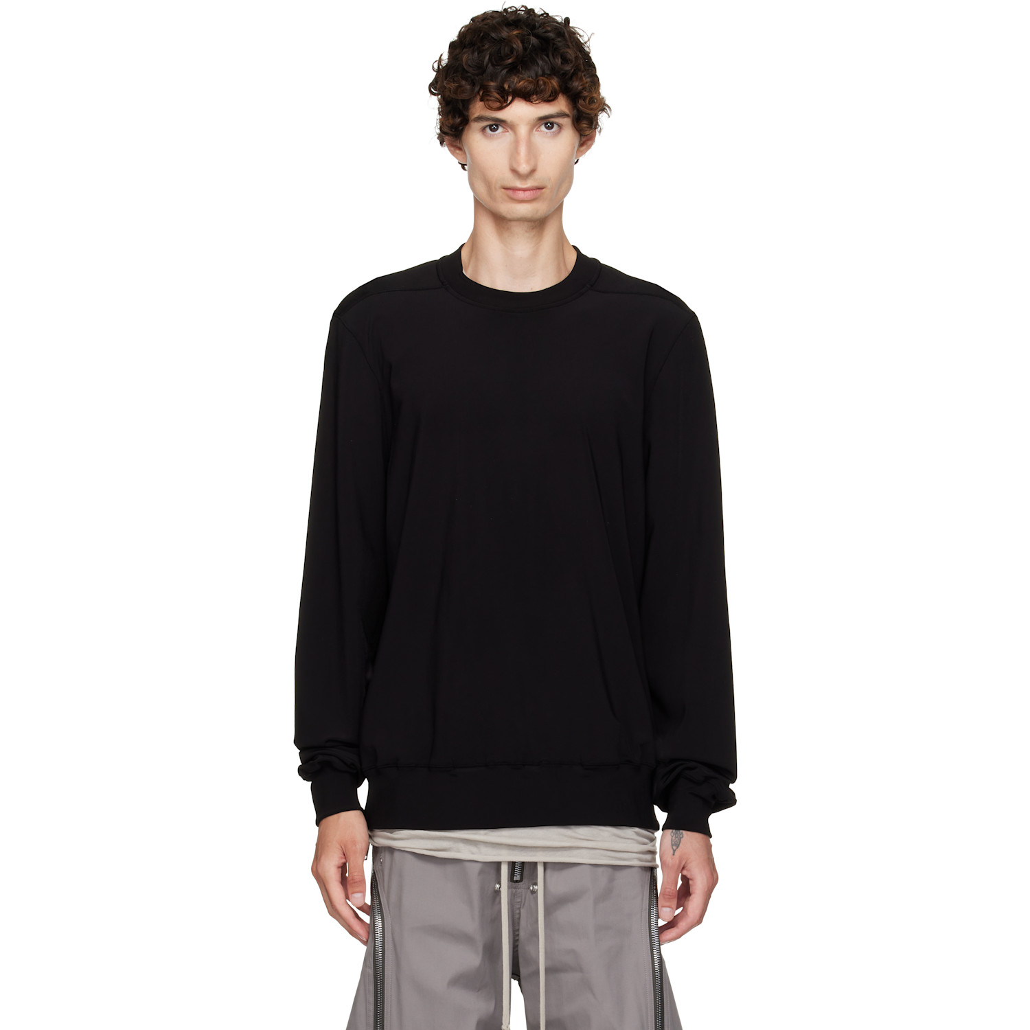 Rick Owens Black Tower Crewneck Sweatshirt