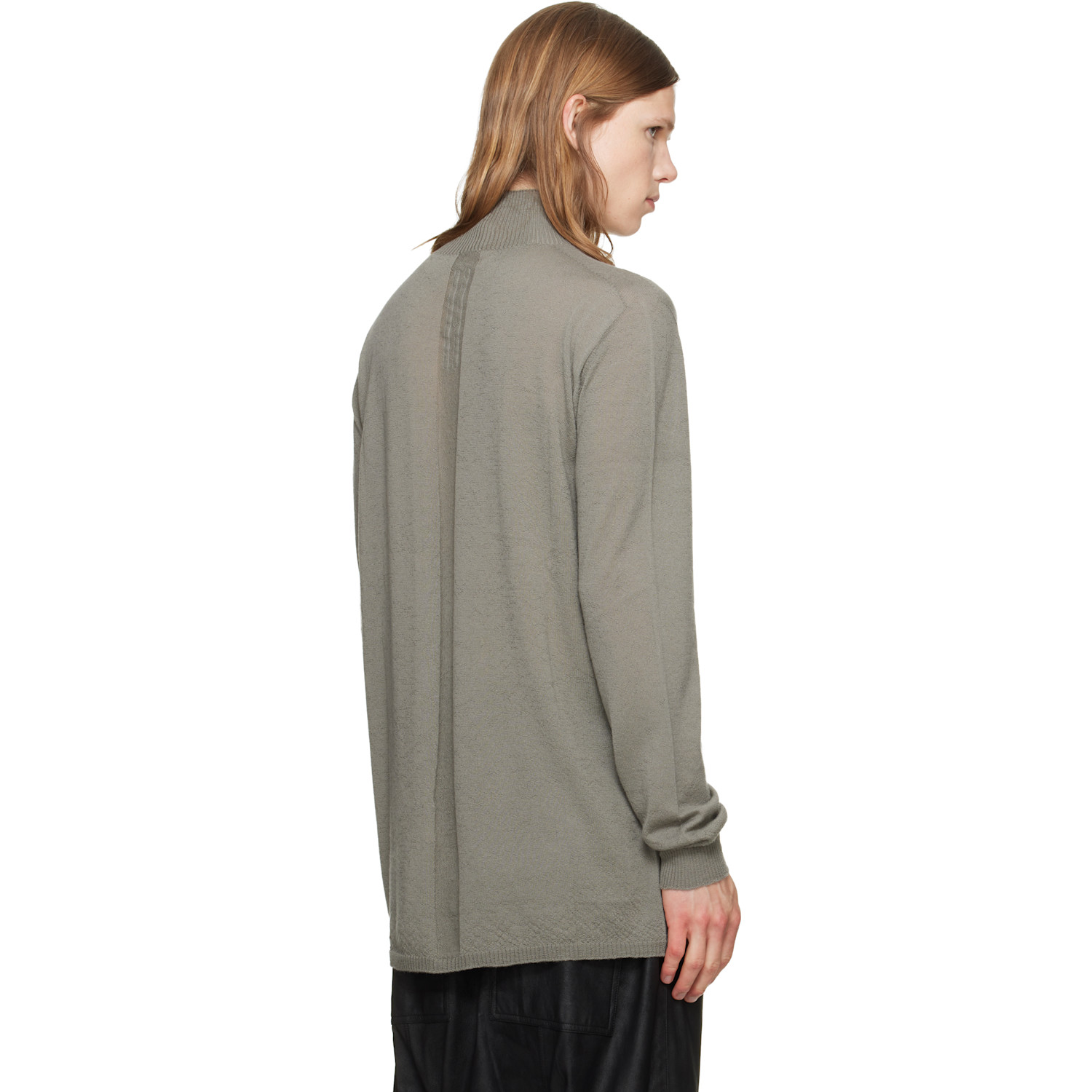  Rick Owens Taupe Tower Oversized Turtleneck 