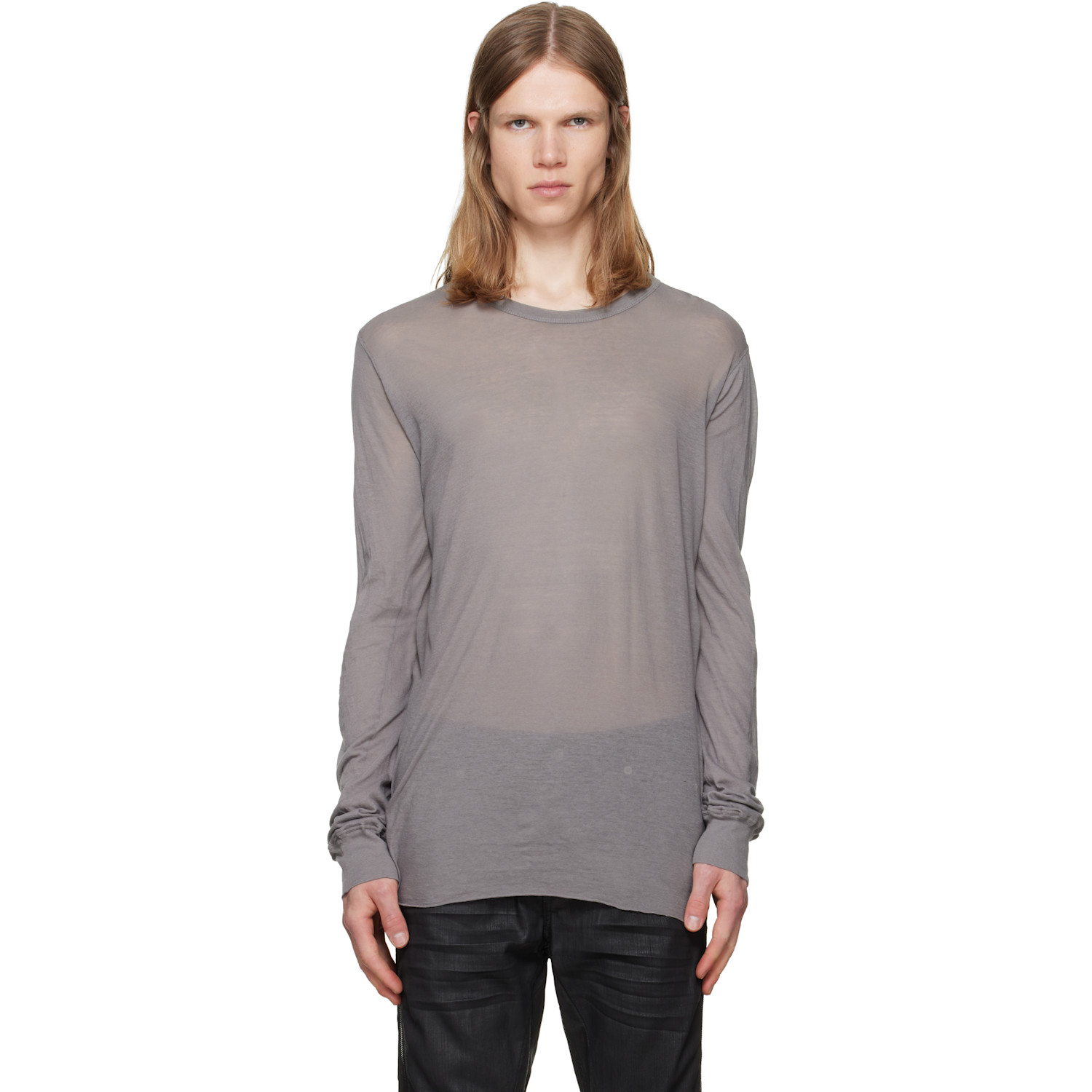 Rick Owens Gray Tower Basic LS T-shirt