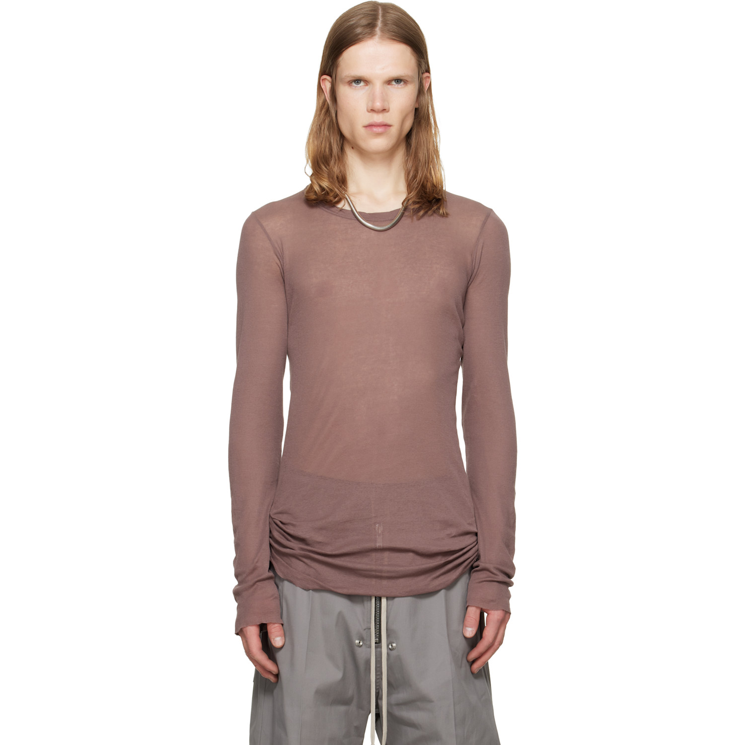 Rick Owens Purple Tower Rib LS T-shirt