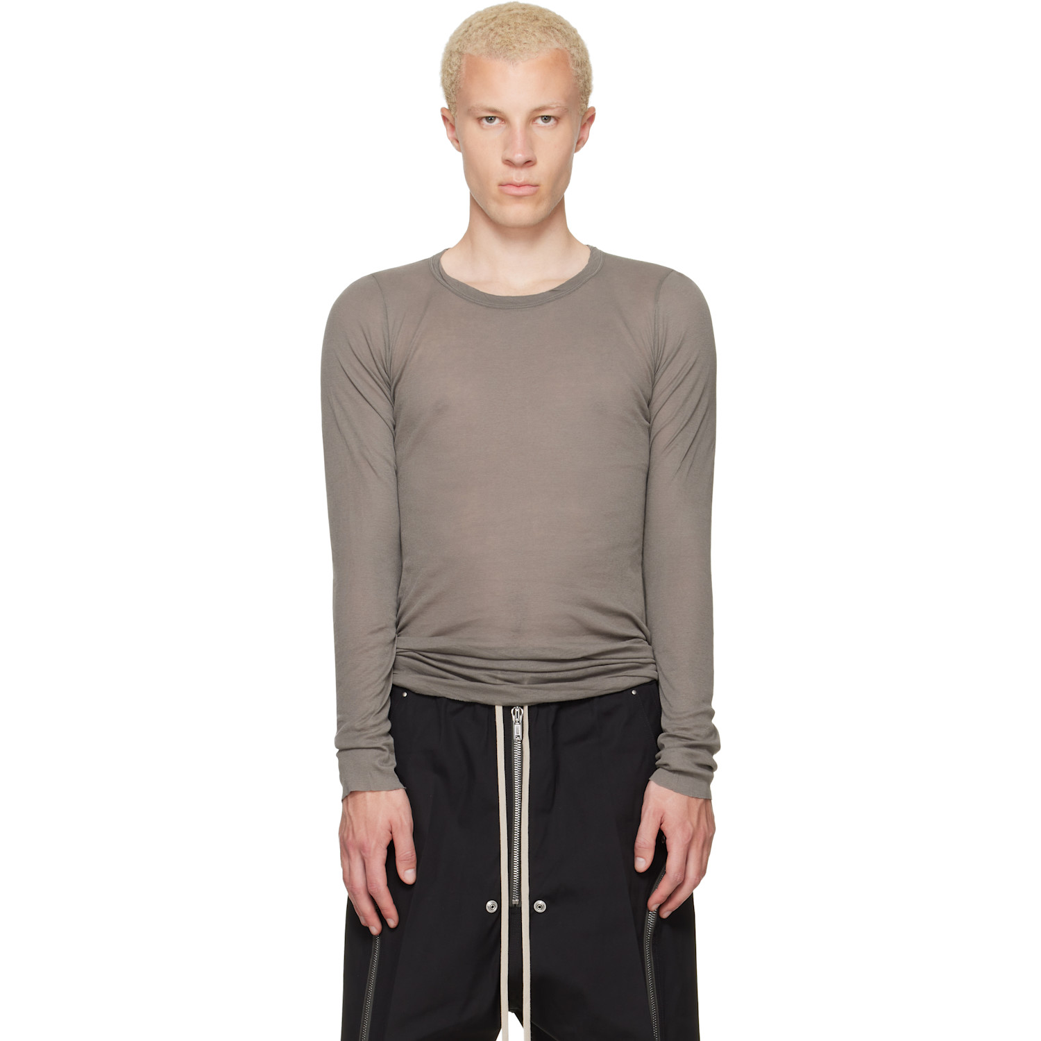 Rick Owens Gray Tower Rib LS T-shirt