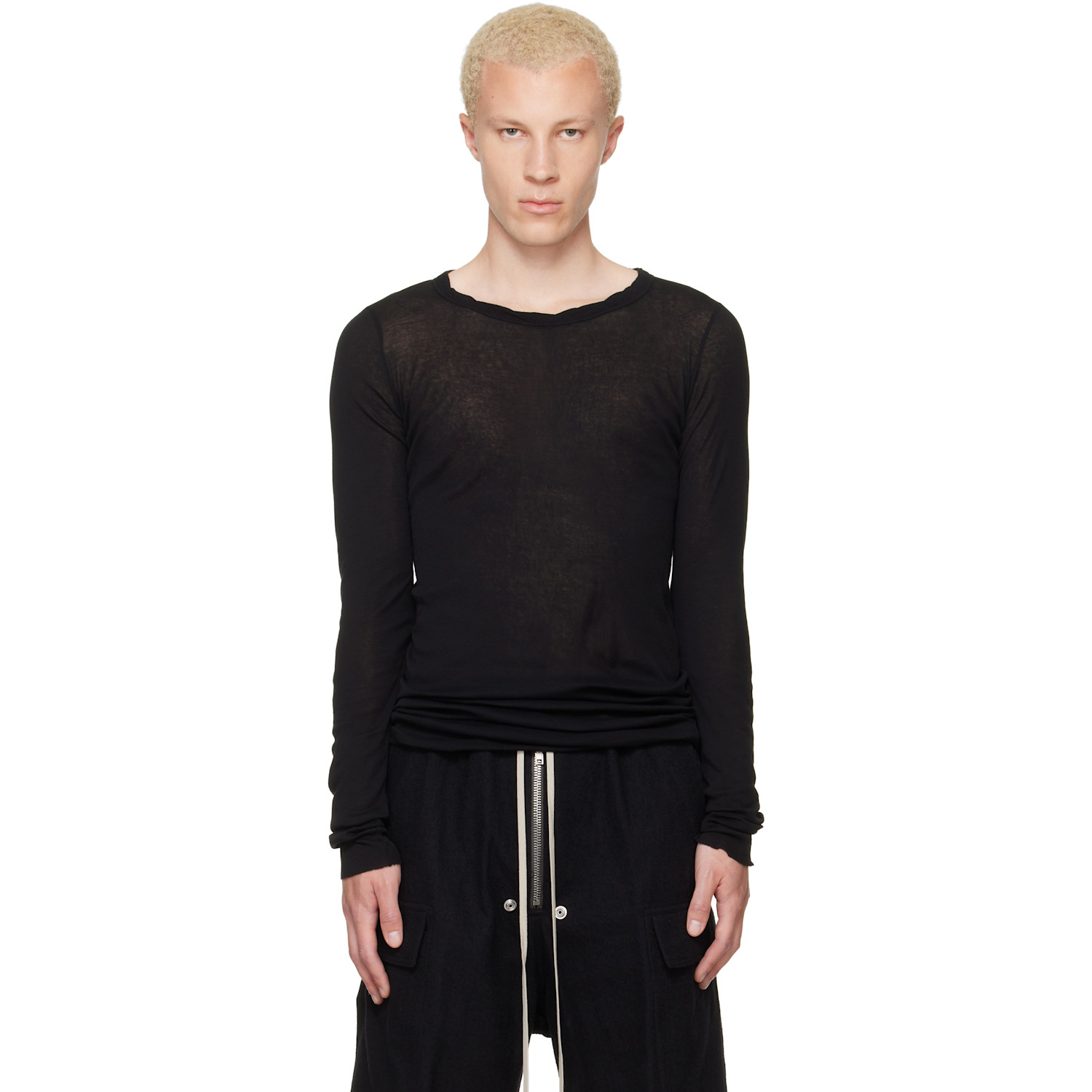 Rick Owens Black Tower Rib LS T-shirt