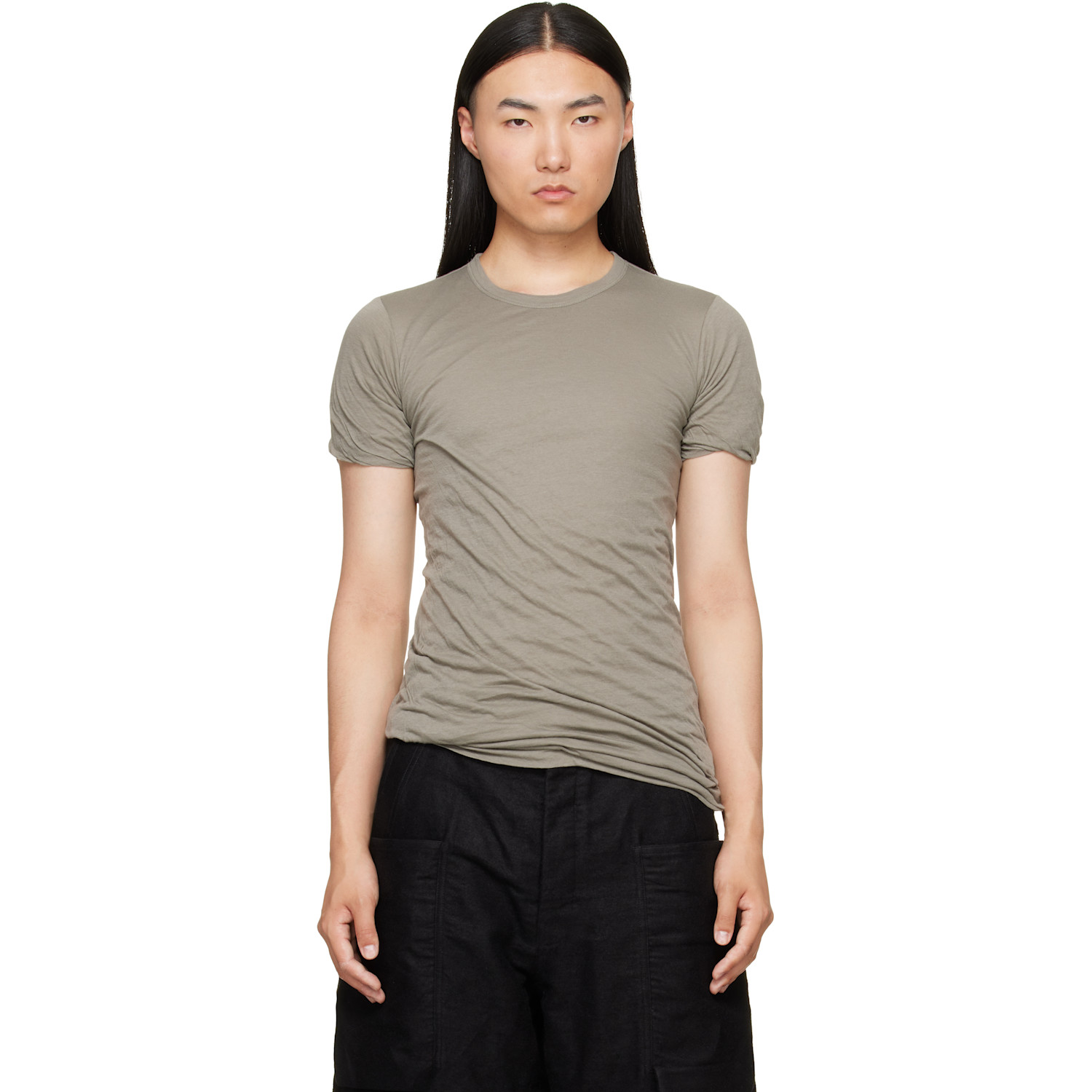 Rick Owens Taupe Tower Double S/S T-shirt
