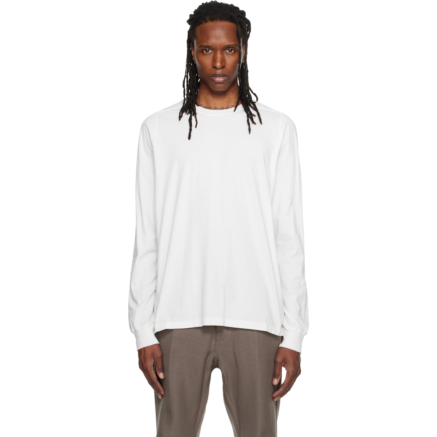 Rick Owens Off-White Tower Short Crewneck LS T-shirt