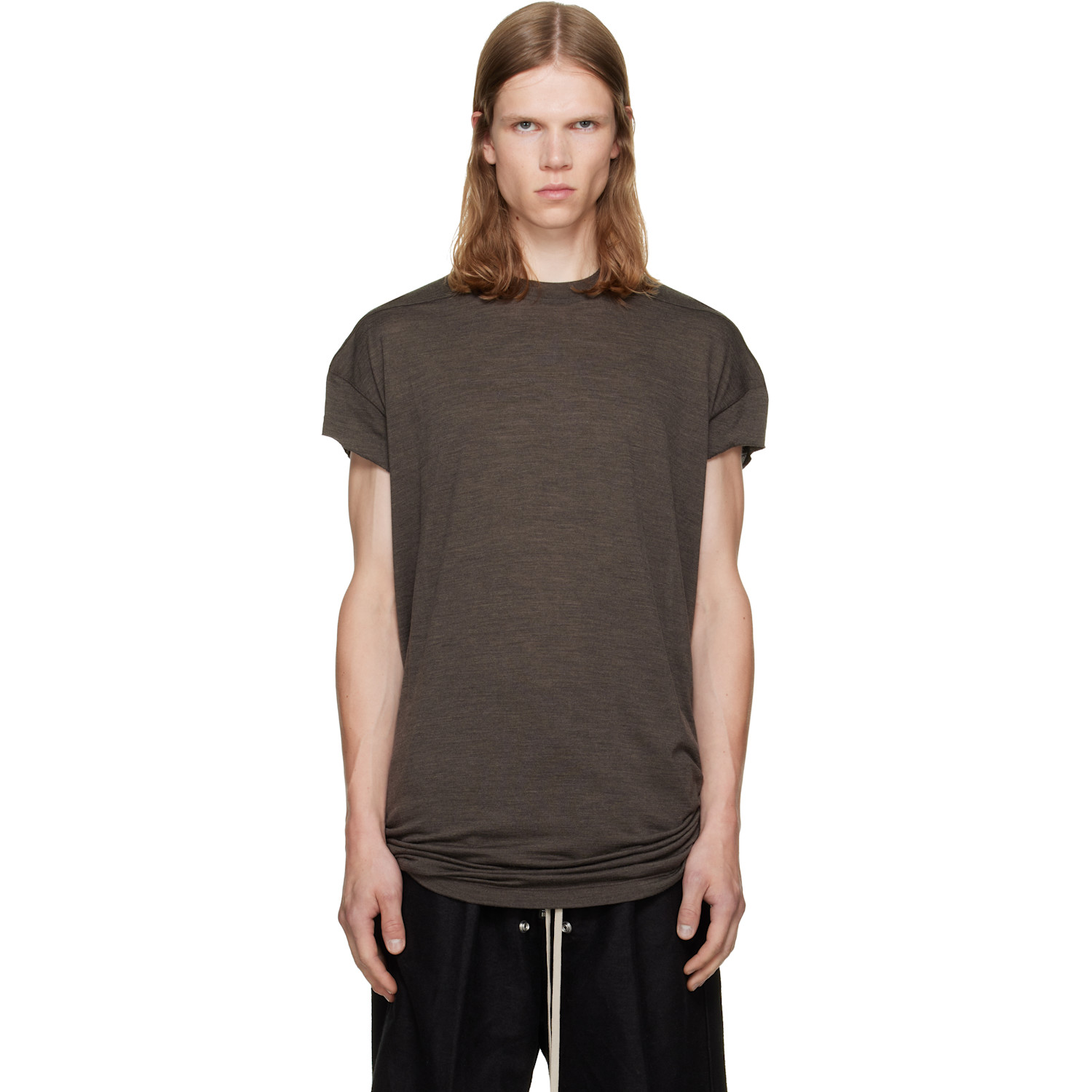 Rick Owens Brown Tower 'Rick' S Jumbo S/S T-shirt