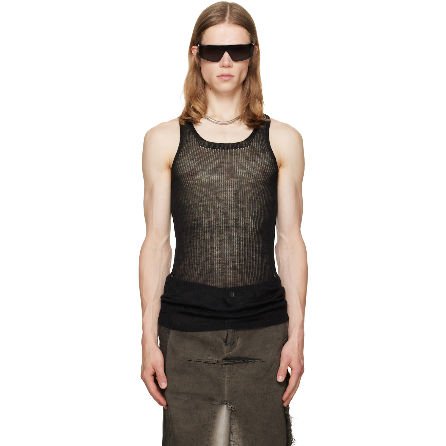 Rick Owens Black Tower Pony Tank Top