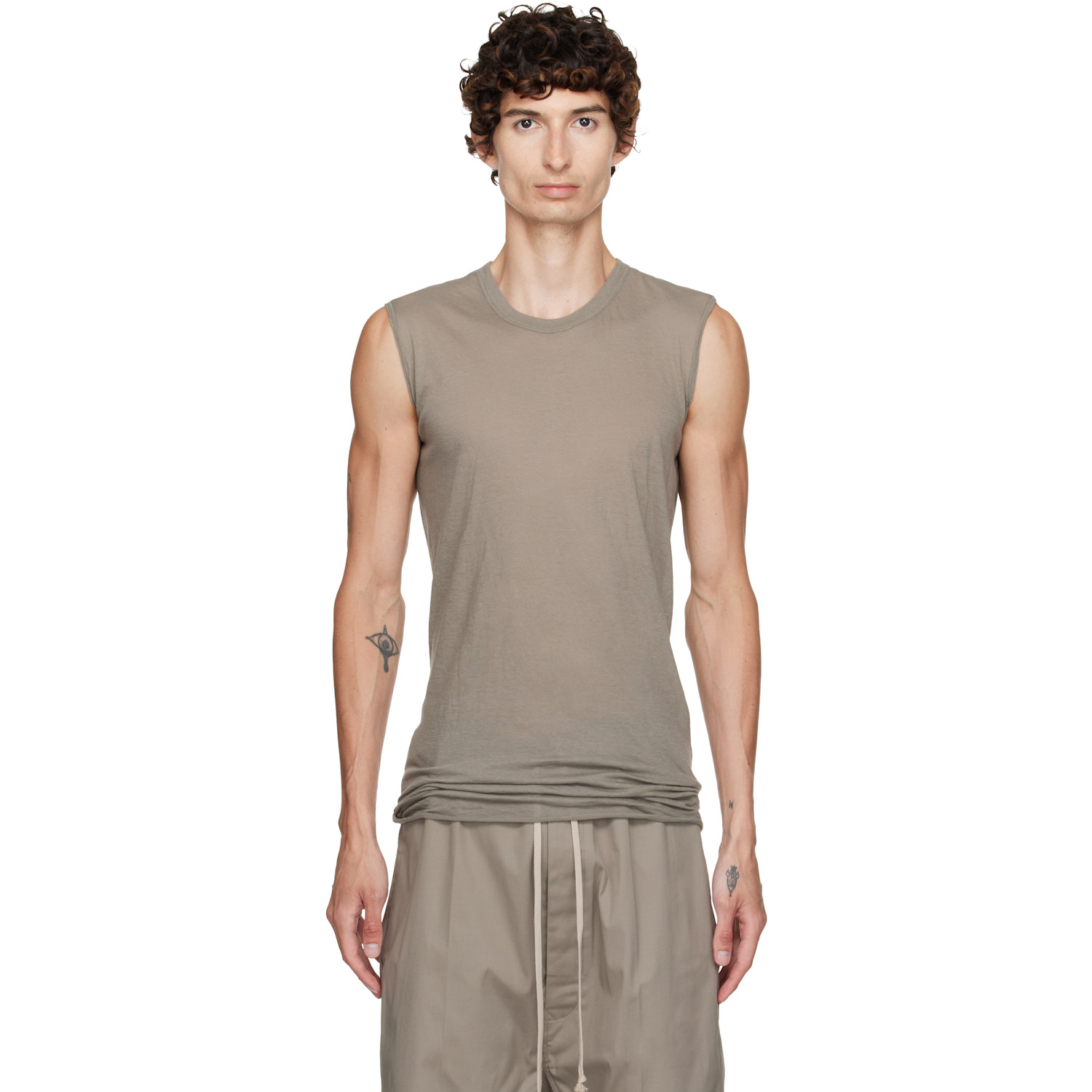 Rick Owens Taupe Tower Basic SL Tank Top