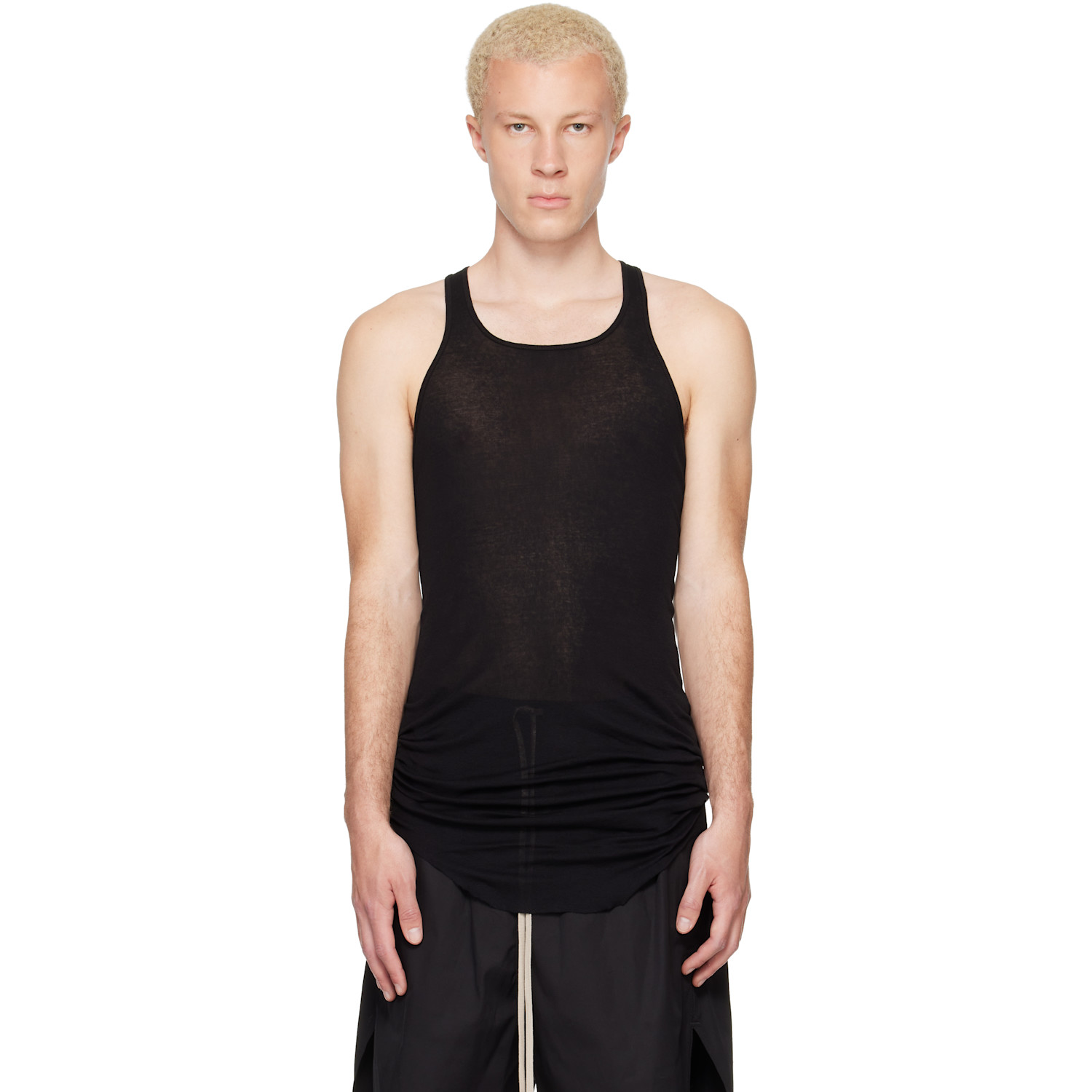Rick Owens Black Tower Basic Rib Tank Top