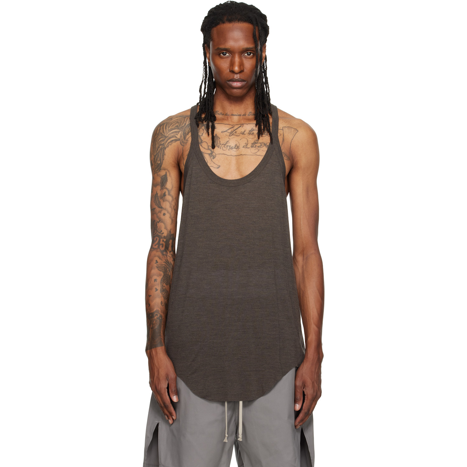 Rick Owens Gray Tower Pony Tank Top