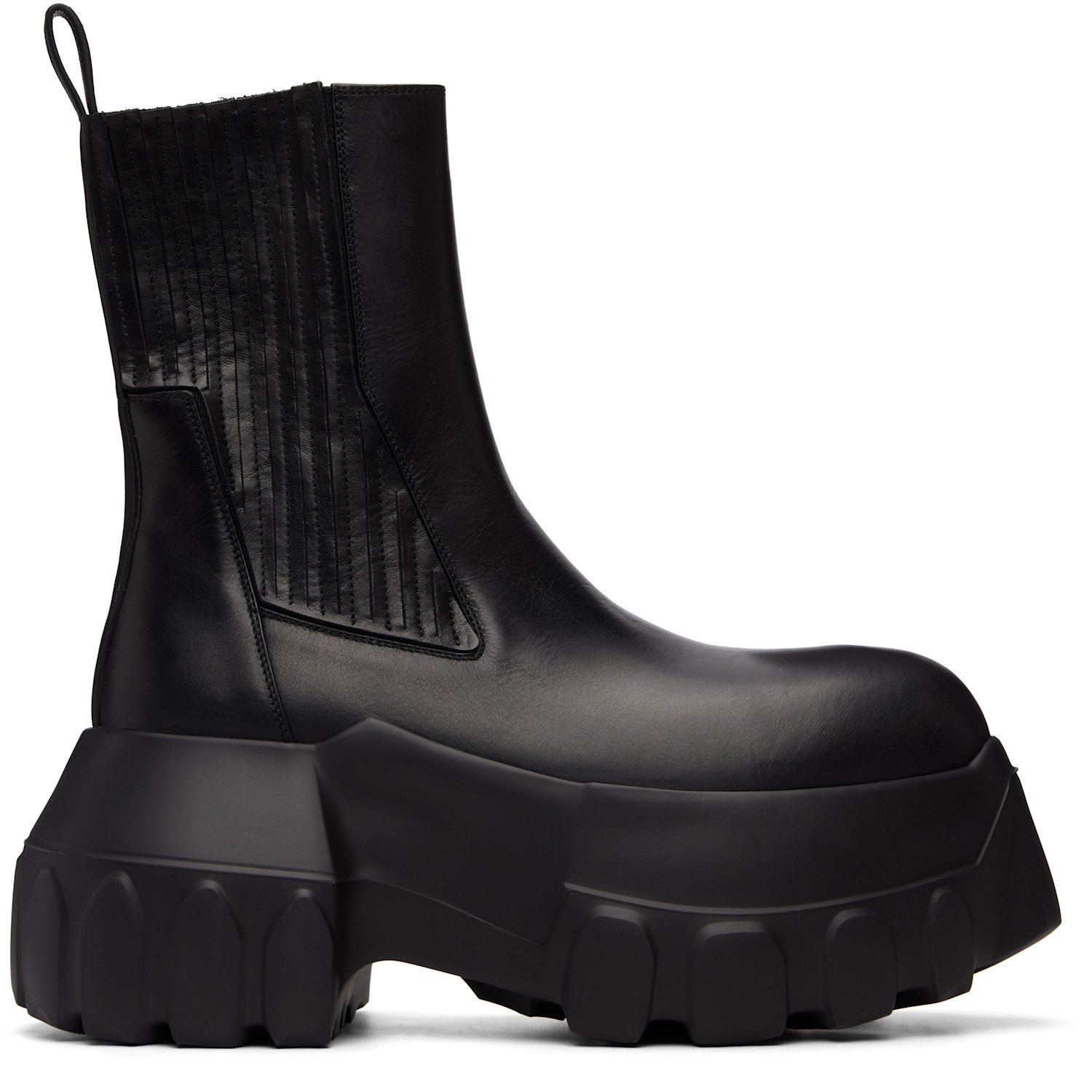 Rick Owens Black Tower Beatle Mega Tractor Chelsea Boots
