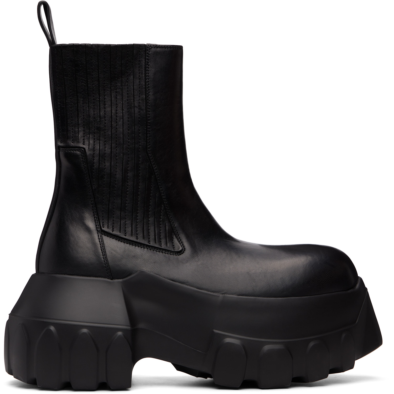 Rick Owens Black Tower Beatle Mega Tractor Chelsea Boots