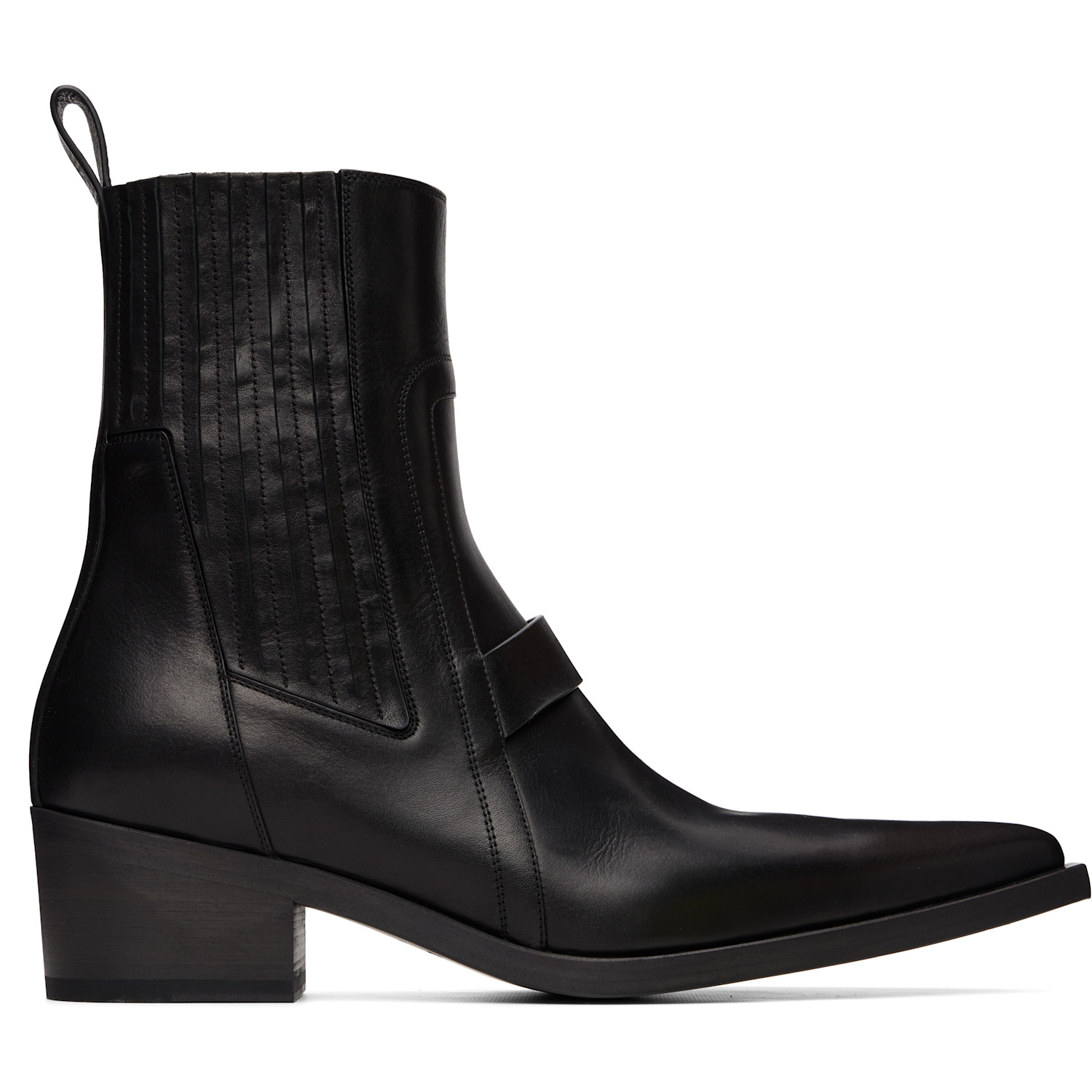 Rick Owens Black Tower Pointed Sliver Boots